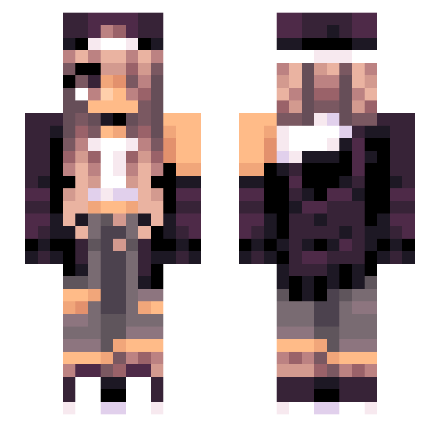 YukquEXE Minecraft skin, front and back view