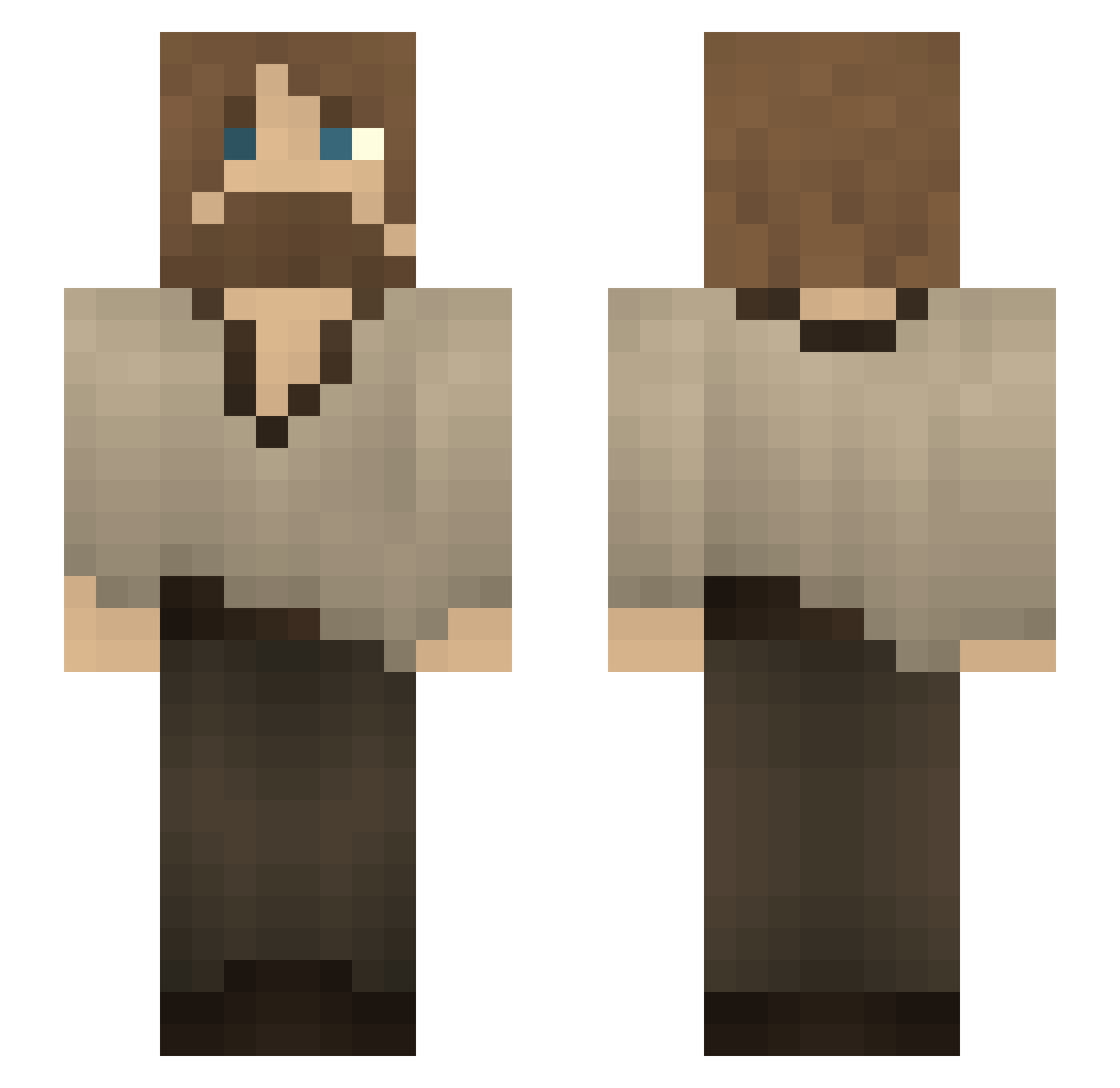 Nyhroxy Minecraft skin, front and back view