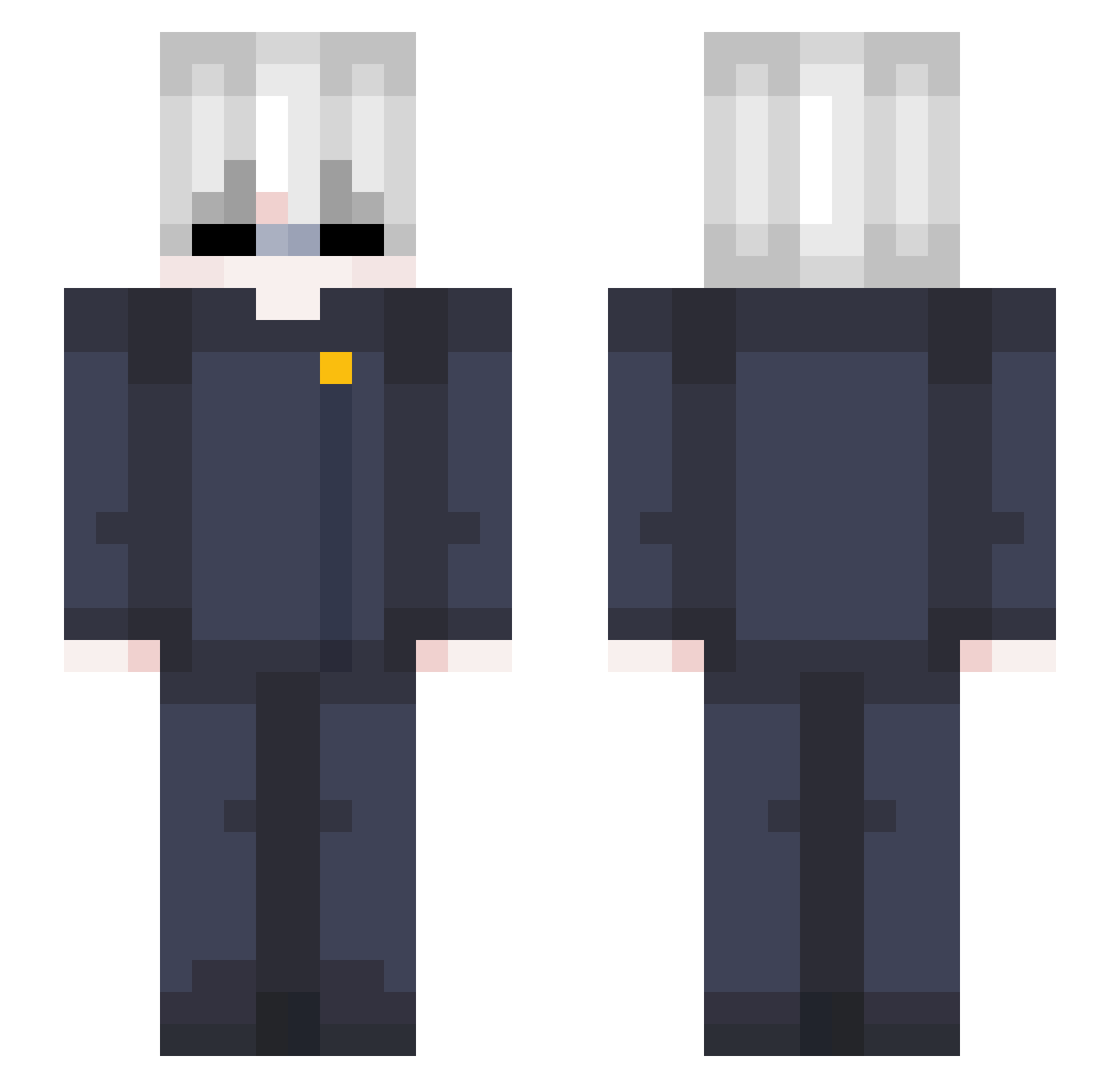 zRealNightmare Minecraft skin, front and back view