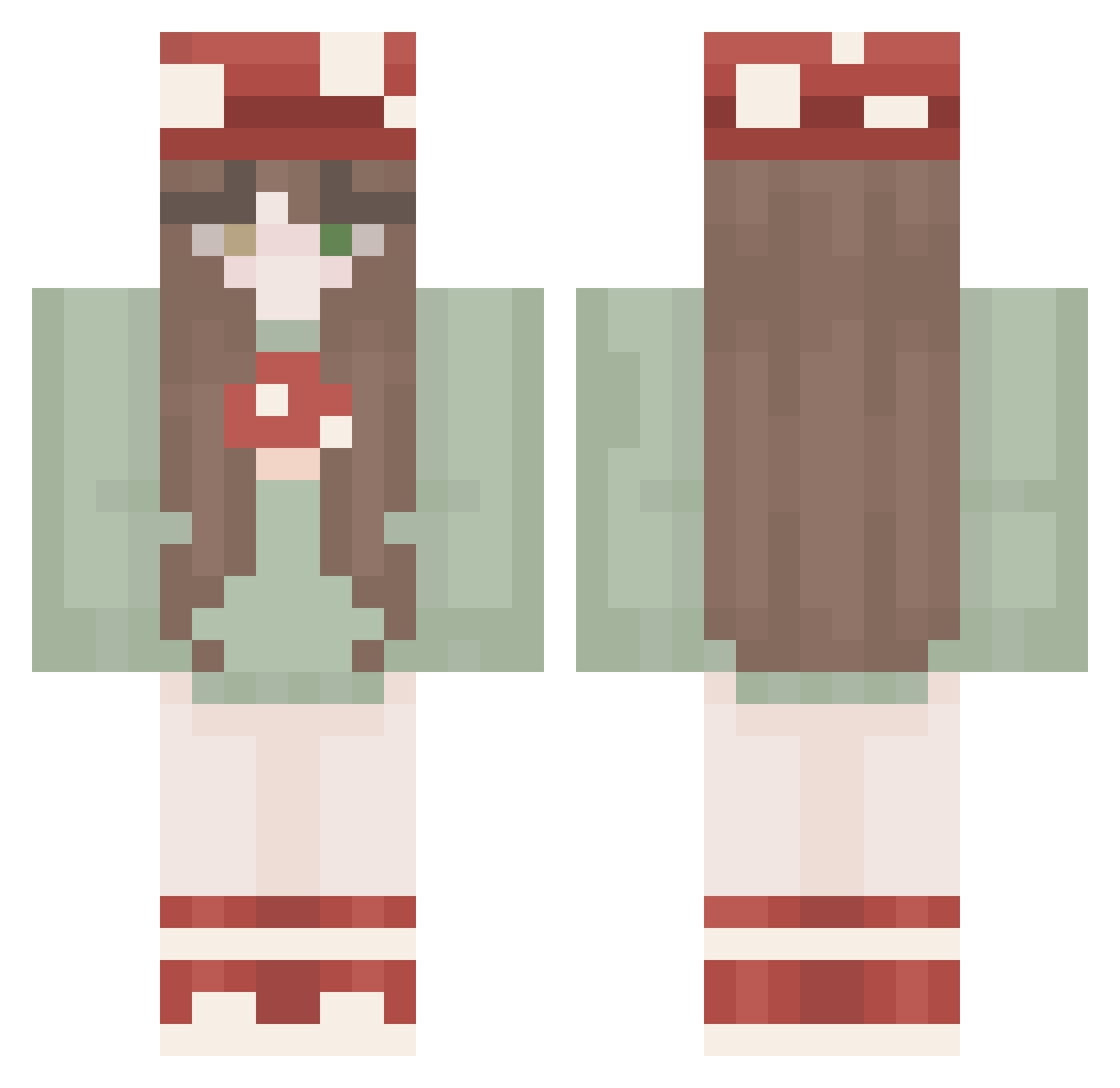 ItzRenee Minecraft skin, front and back view
