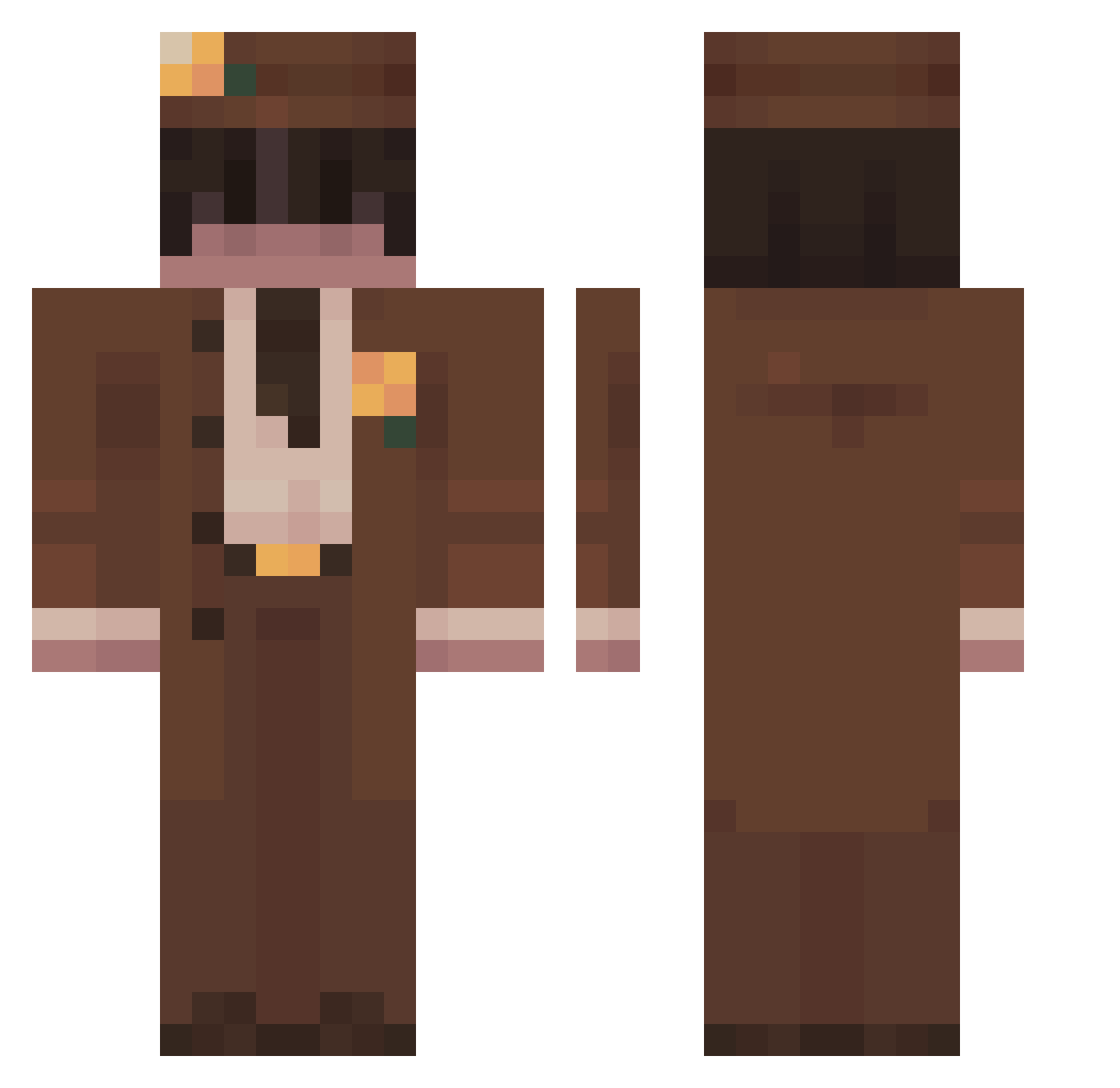 Ziloka Minecraft skin, front and back view