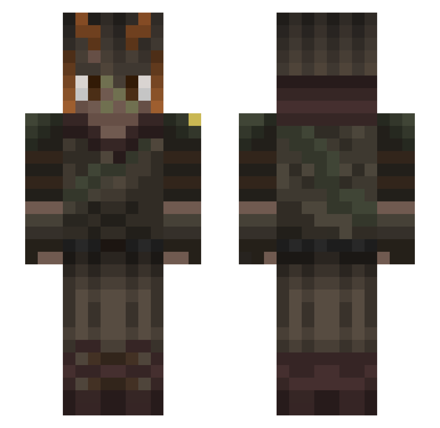 Mosaiiic Minecraft skin, front and back view