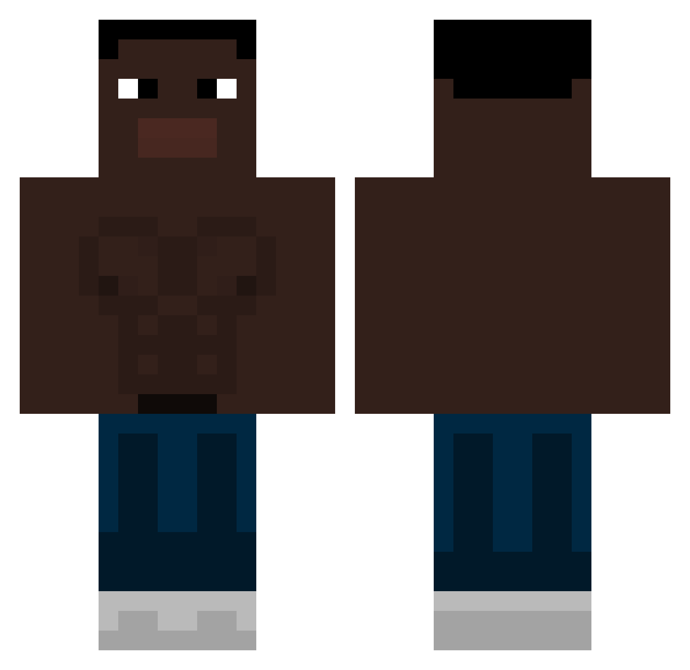 Mizlure Minecraft skin, front and back view