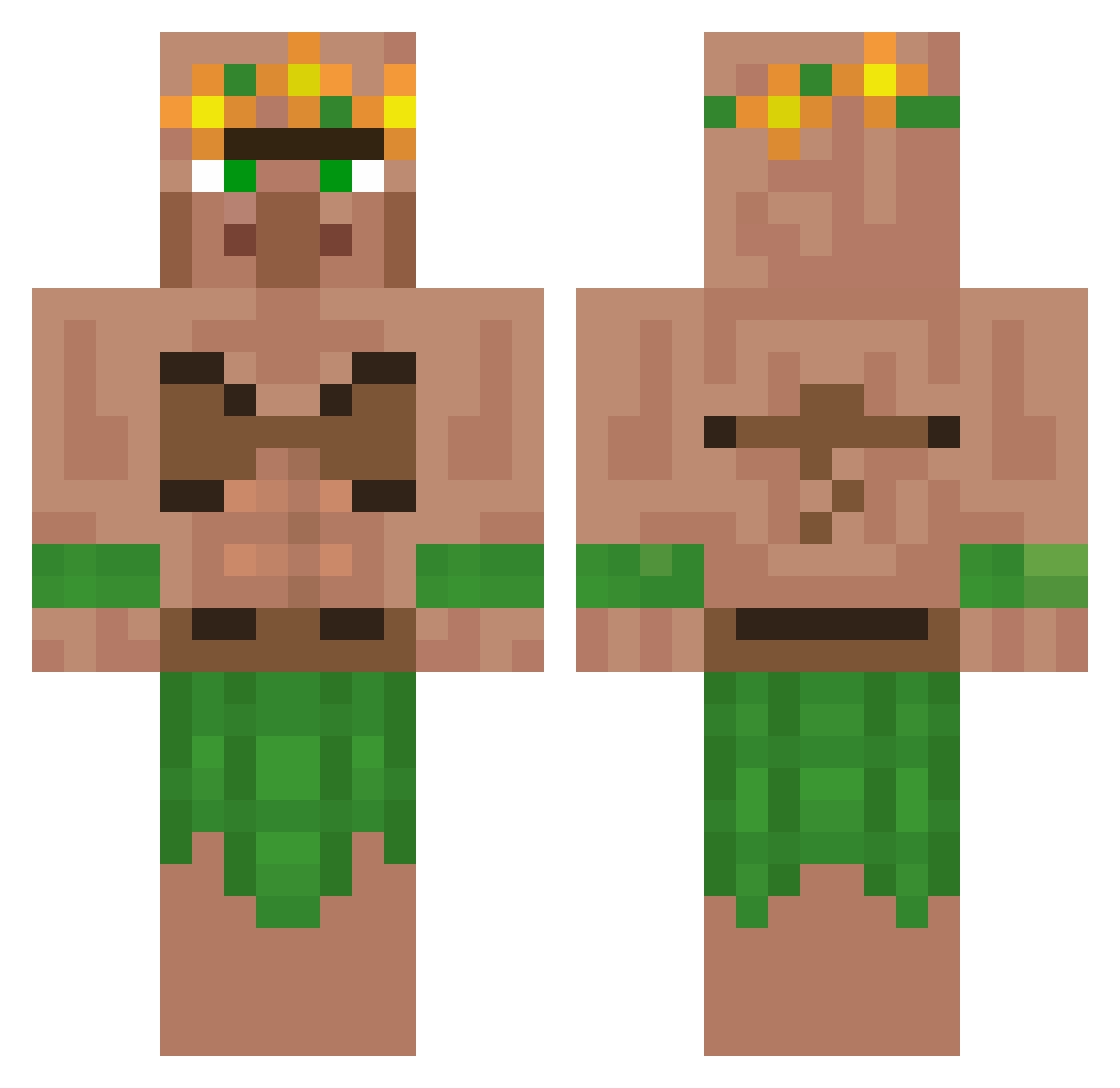 shrqk Minecraft skin, front and back view