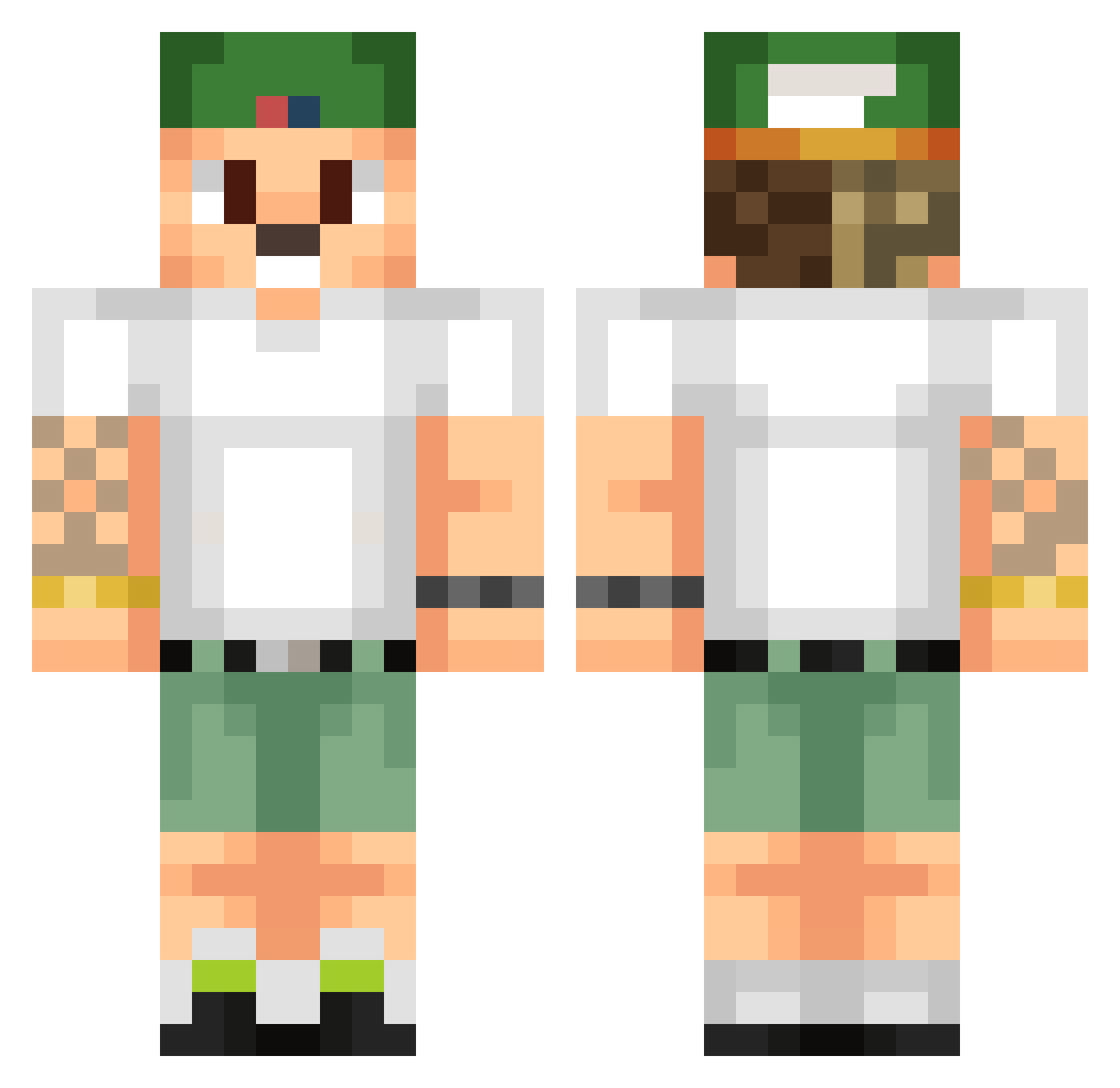 Crip_02 Minecraft skin, front and back view