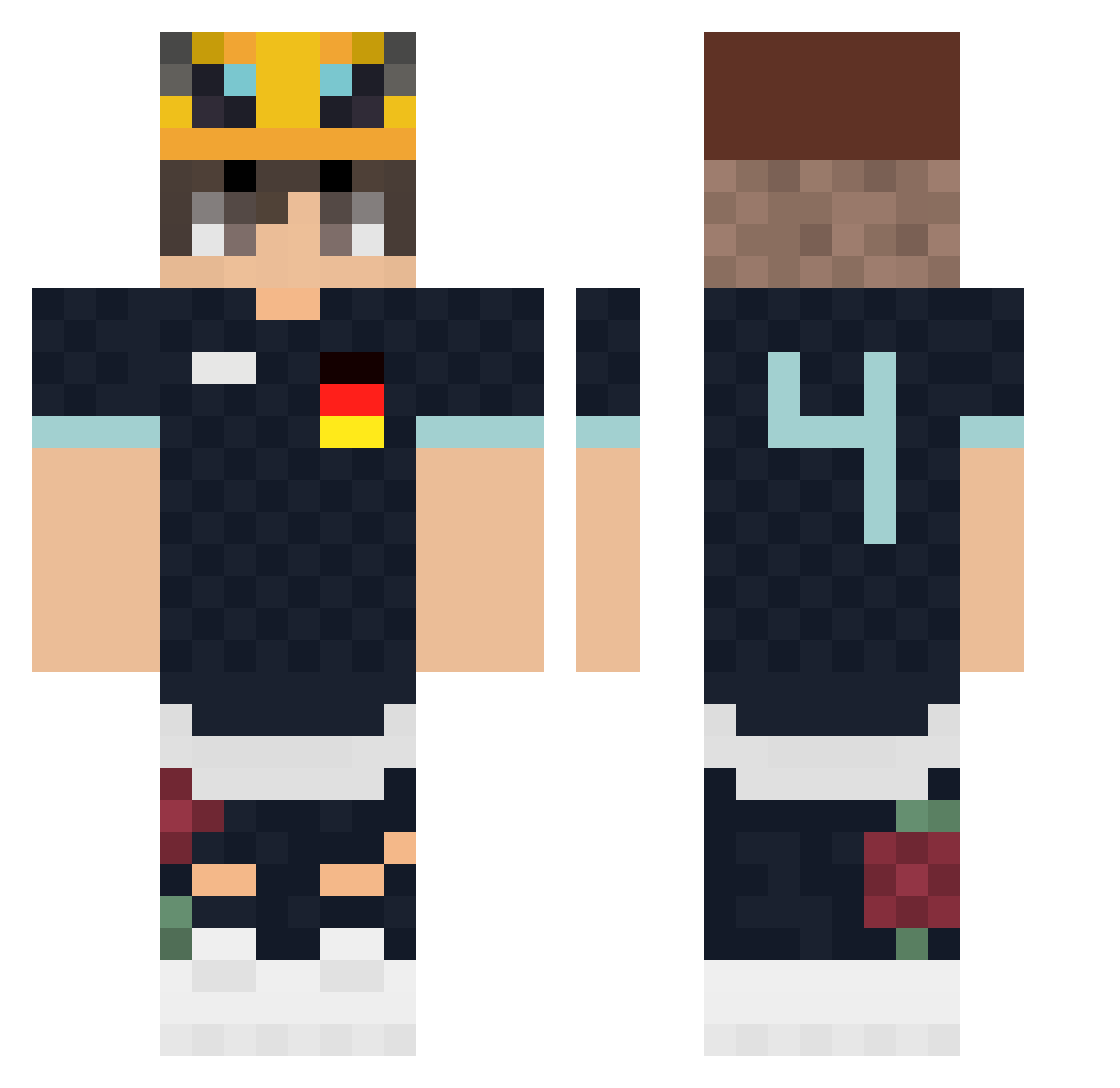 Leo_Afi Minecraft skin, front and back view