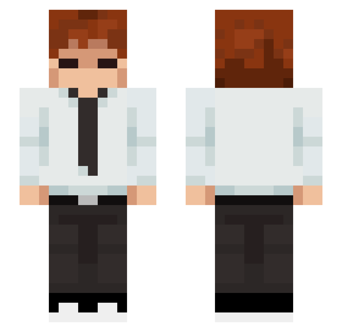 Taou Minecraft skin, front and back view