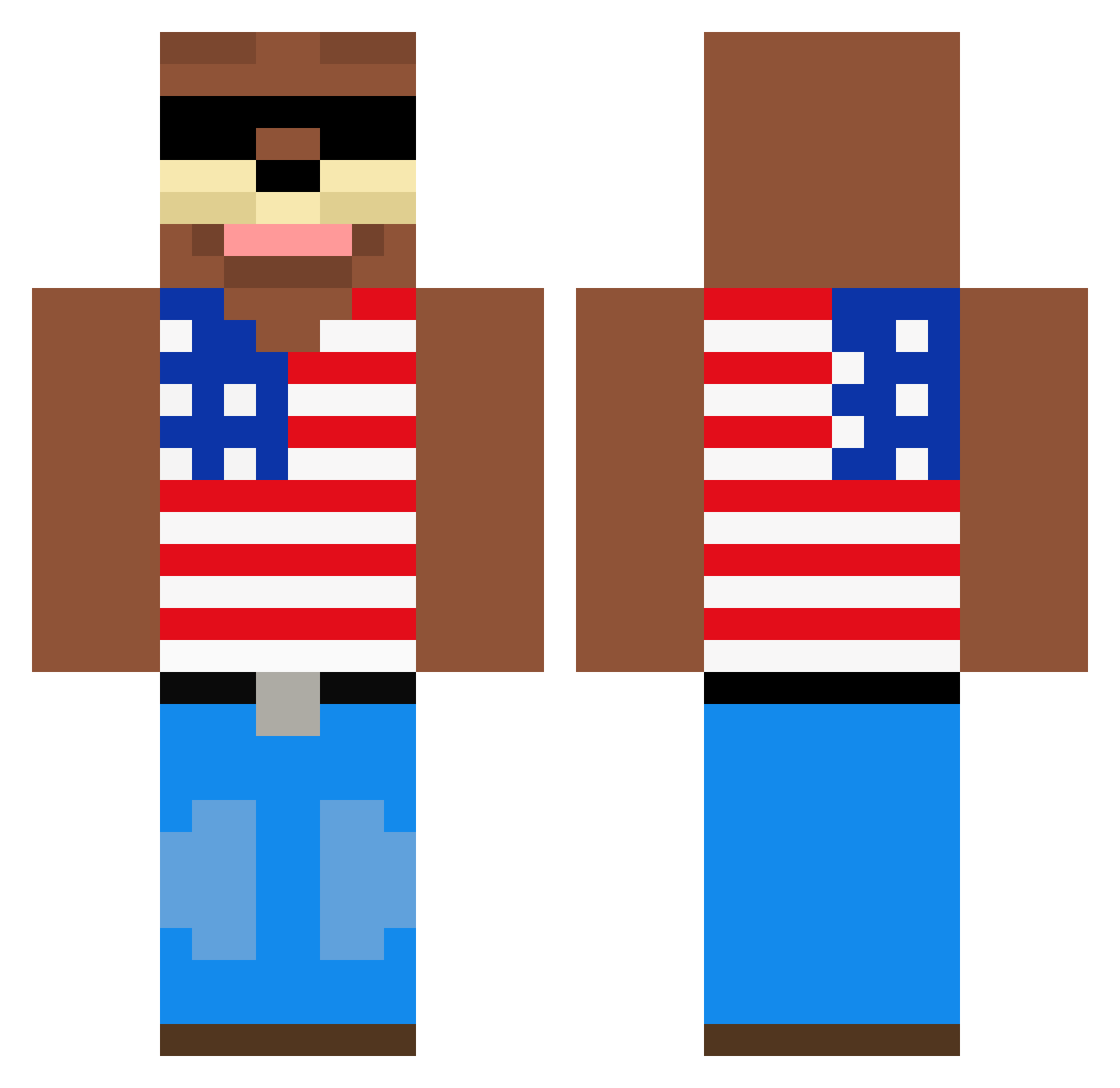 Foo Minecraft skin, front and back view