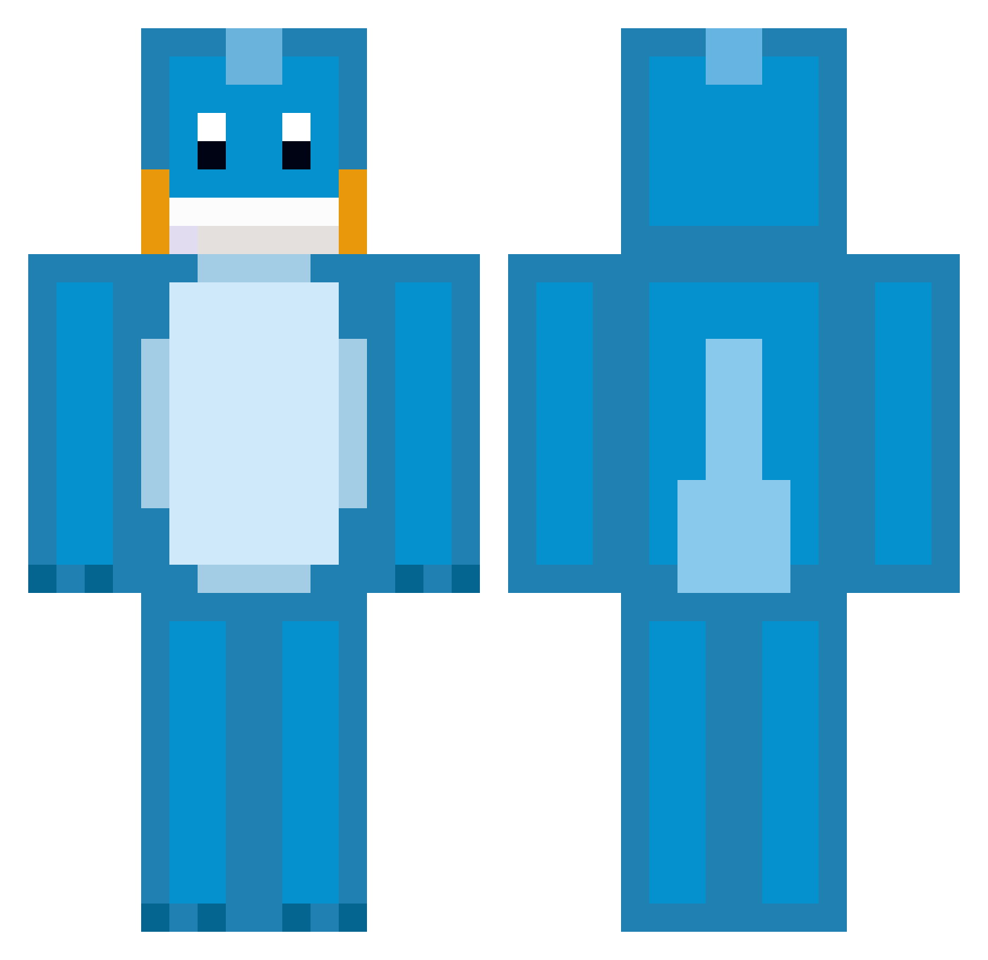 seafood_sal Minecraft skin, front and back view