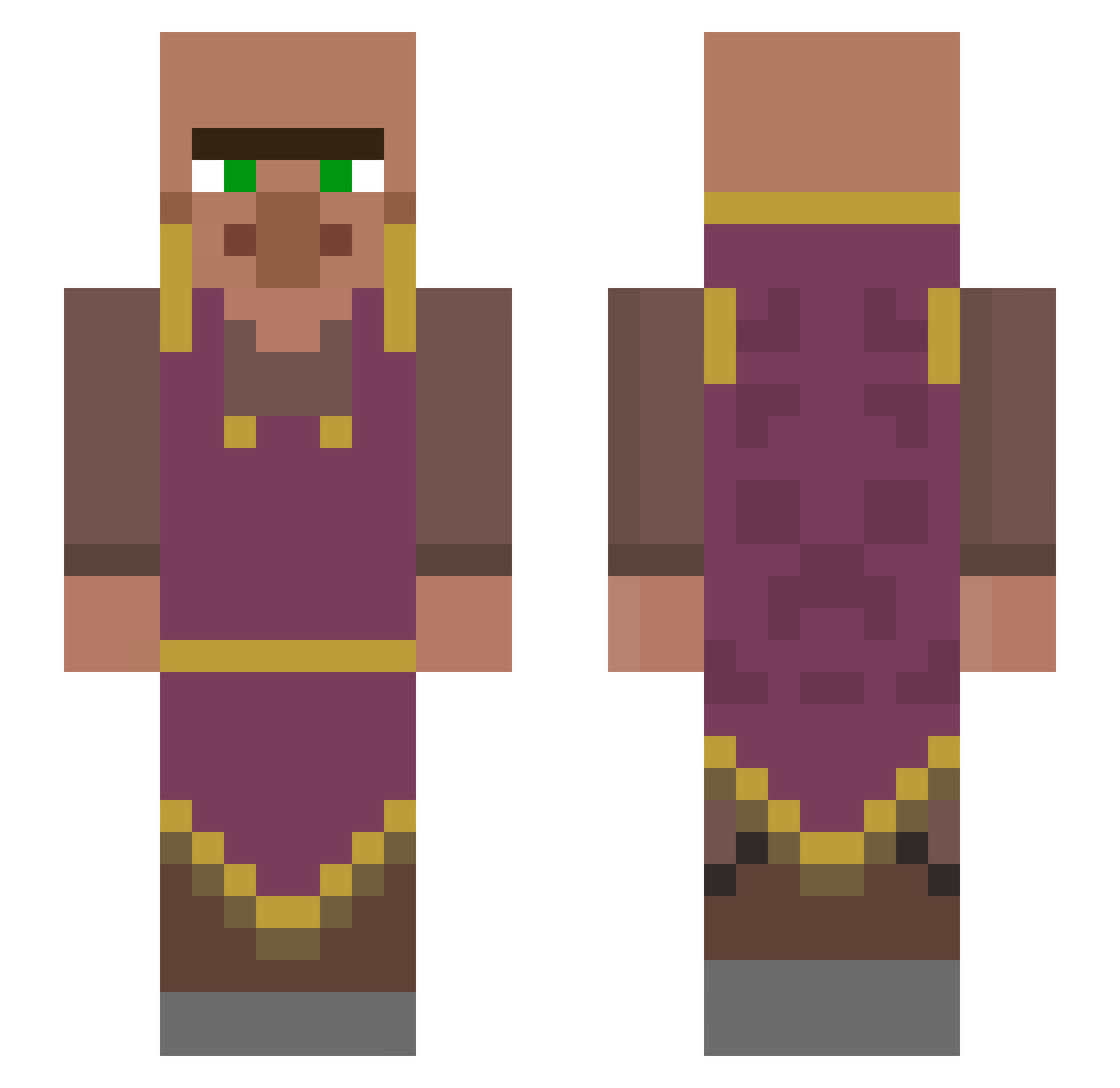 Moneybears6 Minecraft skin, front and back view
