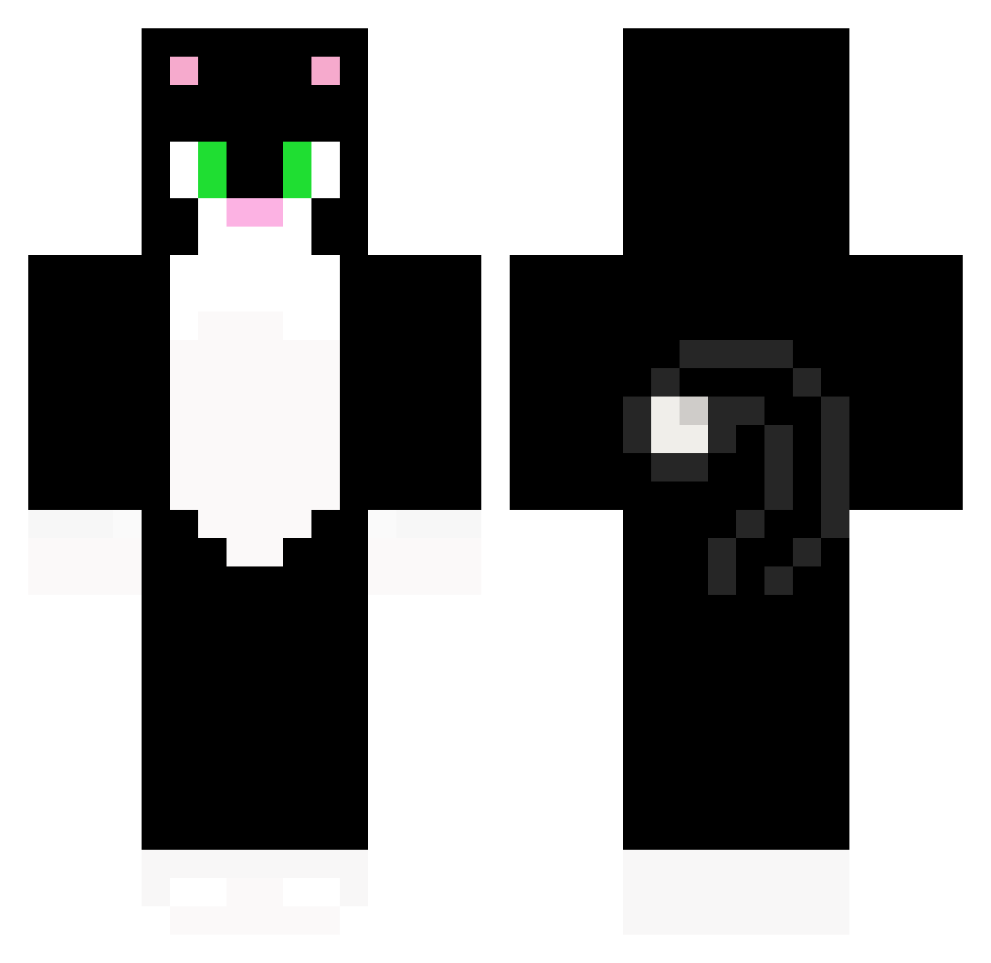 SakuAwu Minecraft skin, front and back view
