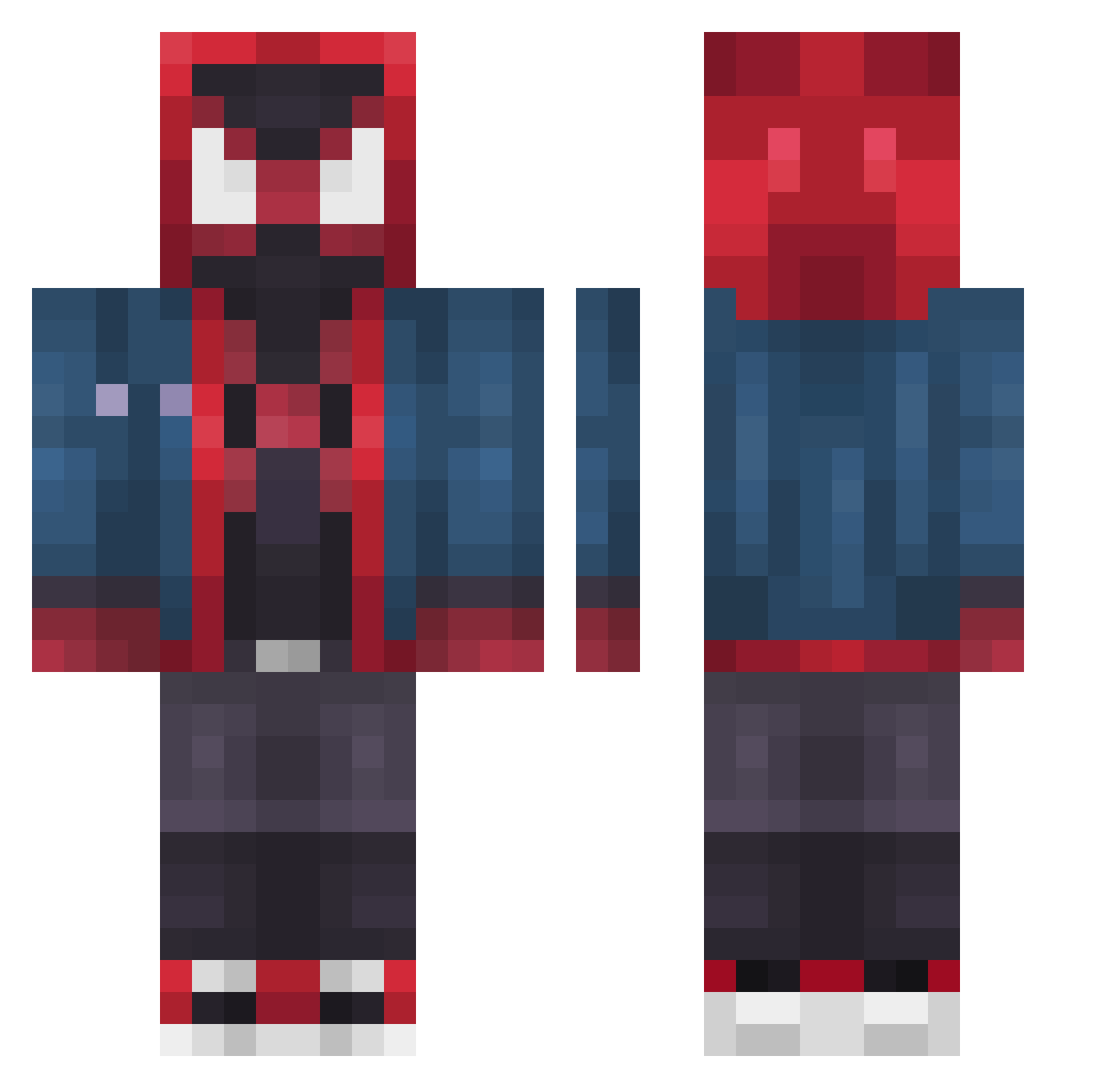 Sanfer12 Minecraft skin, front and back view