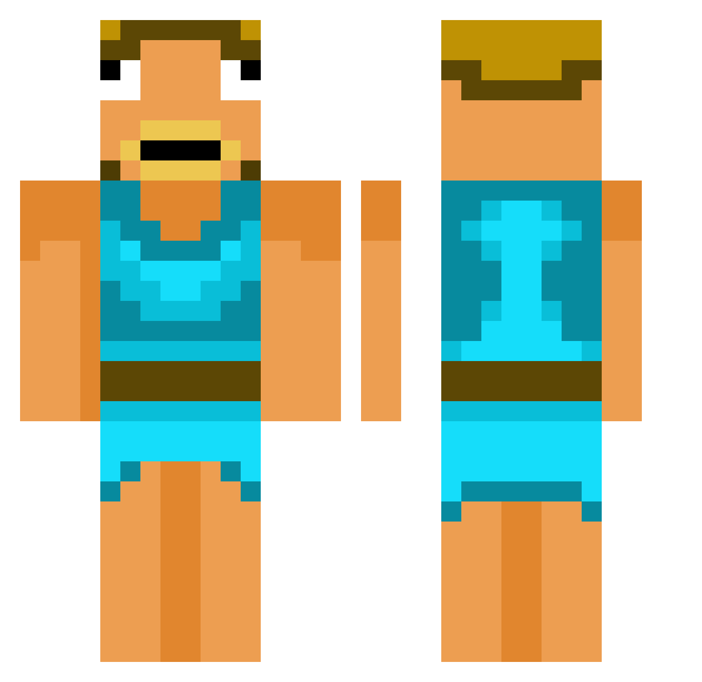 Zalty07 Minecraft skin, front and back view