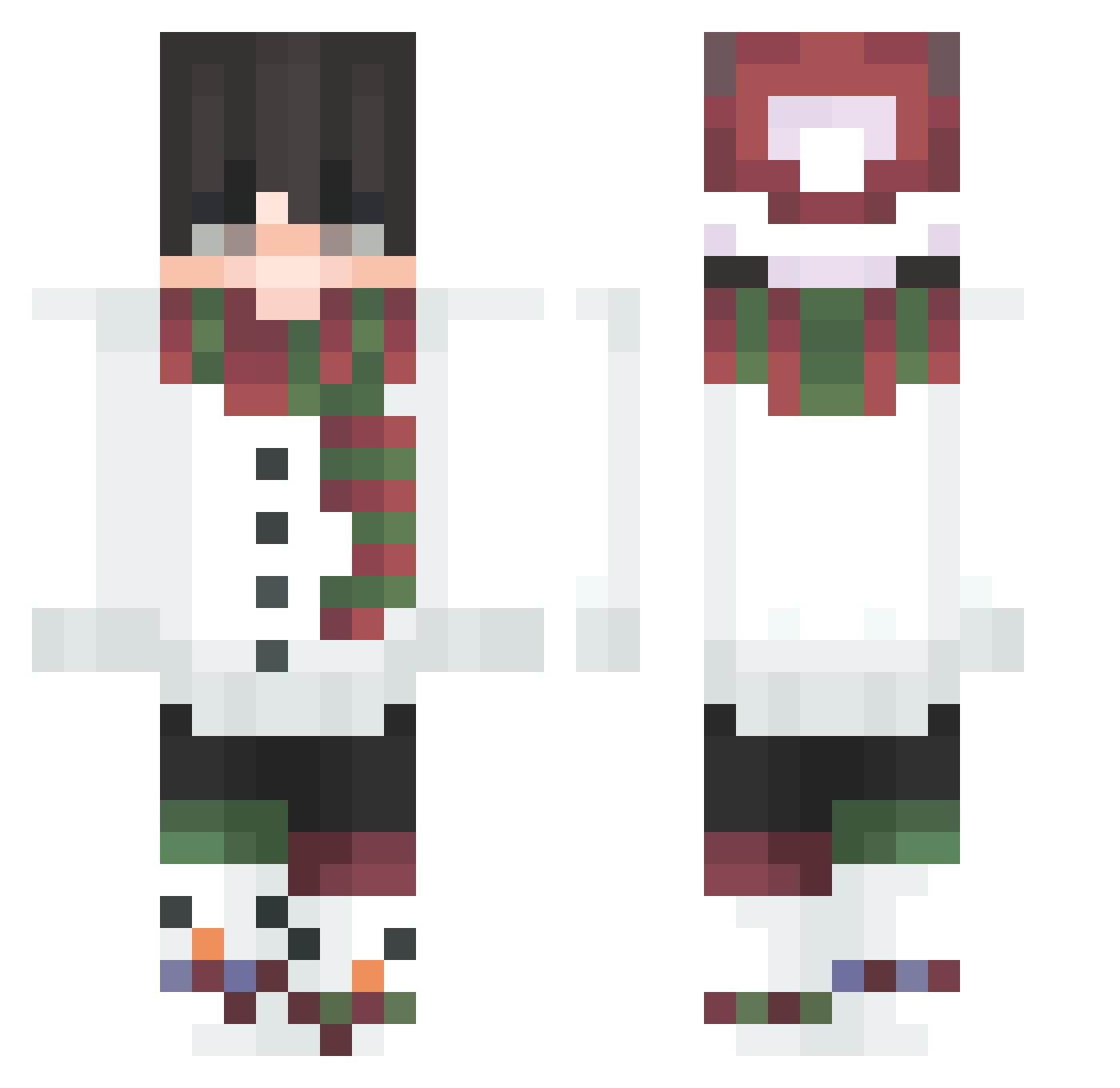 SnowySoviet Minecraft skin, front and back view