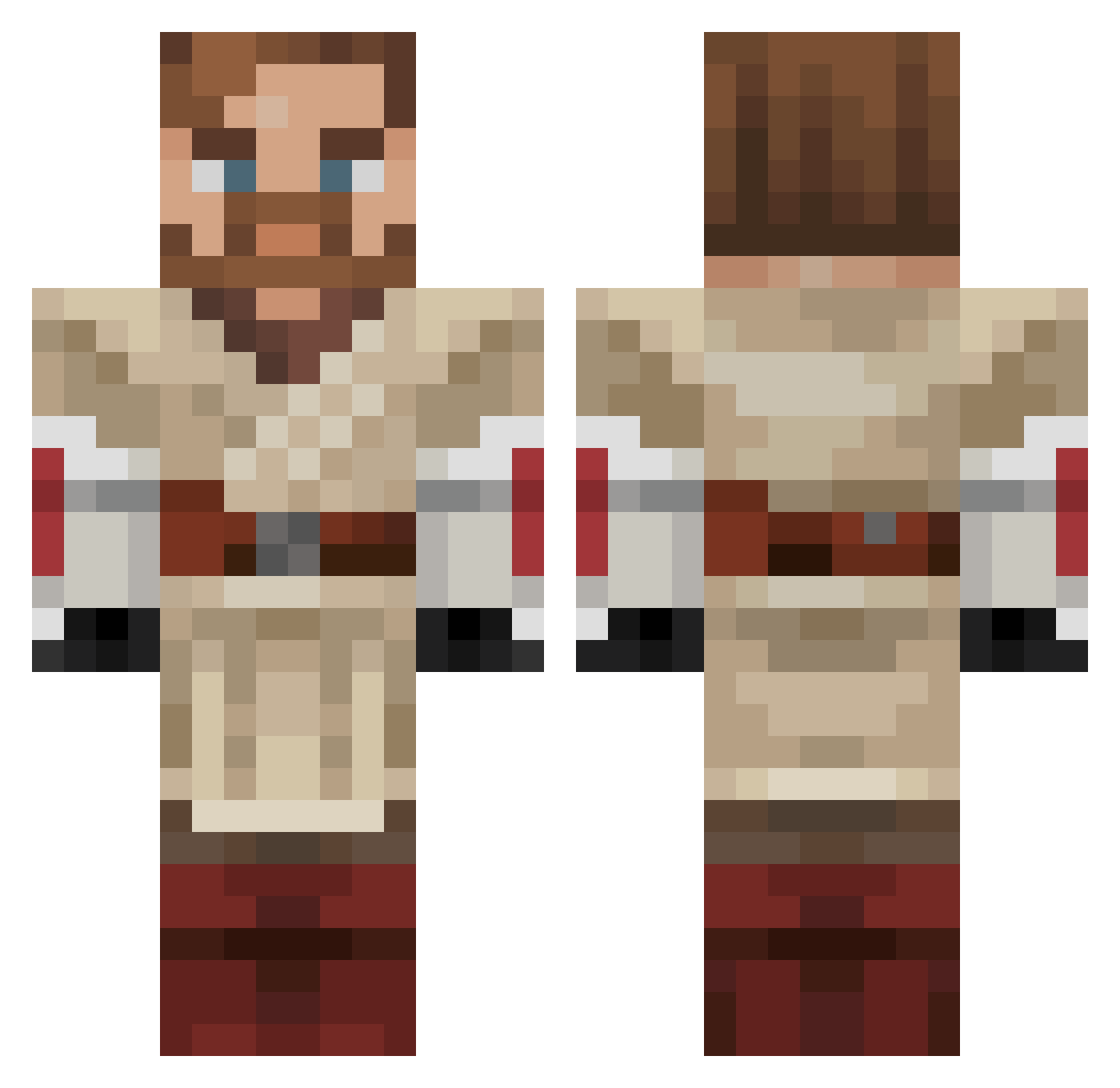 ImaoTici Minecraft skin, front and back view