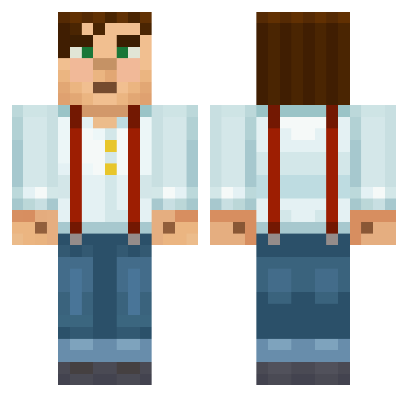 Slabinsky Minecraft skin, front and back view