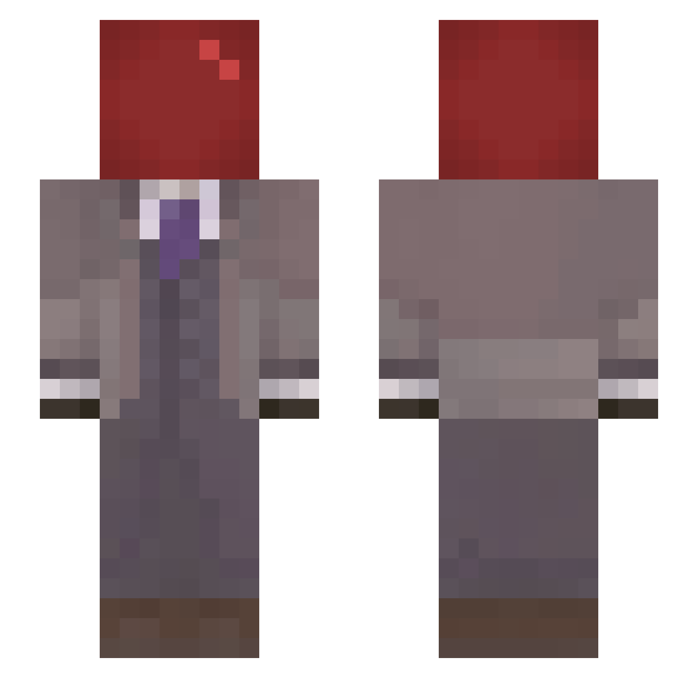 Egoney Minecraft skin, front and back view