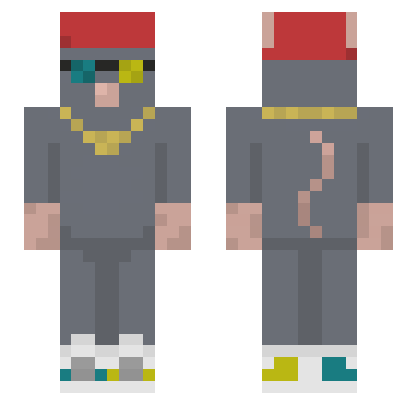 Drax1Boludo Minecraft skin, front and back view