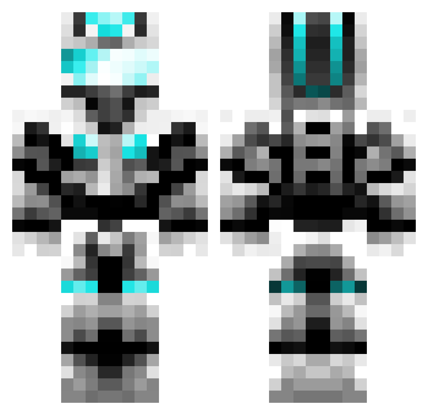 relpek Minecraft skin, front and back view