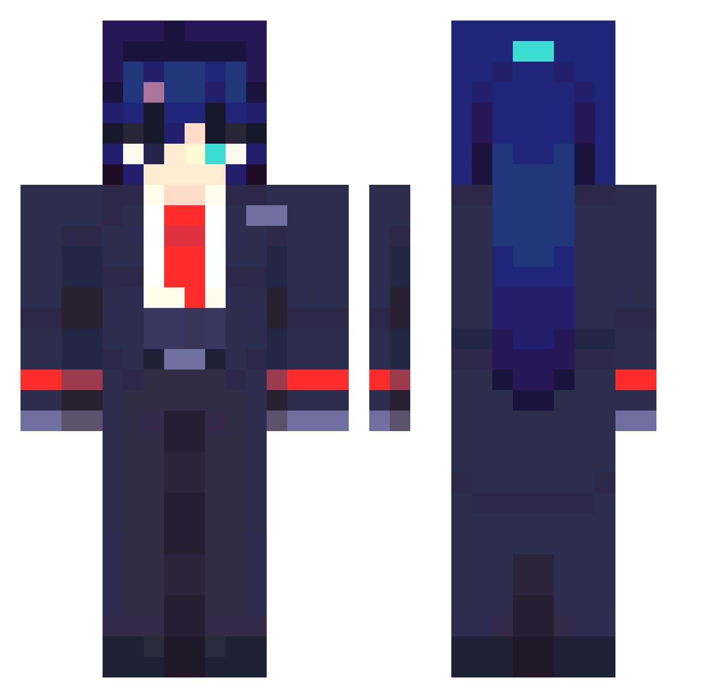Spr0uttt Minecraft skin, front and back view