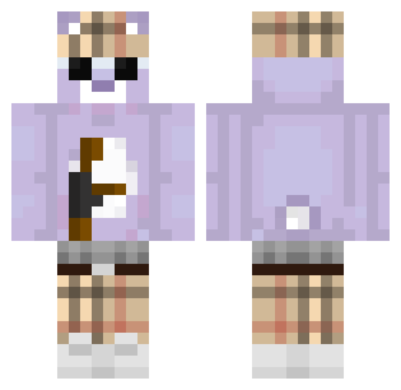 gagabrielala Minecraft skin, front and back view