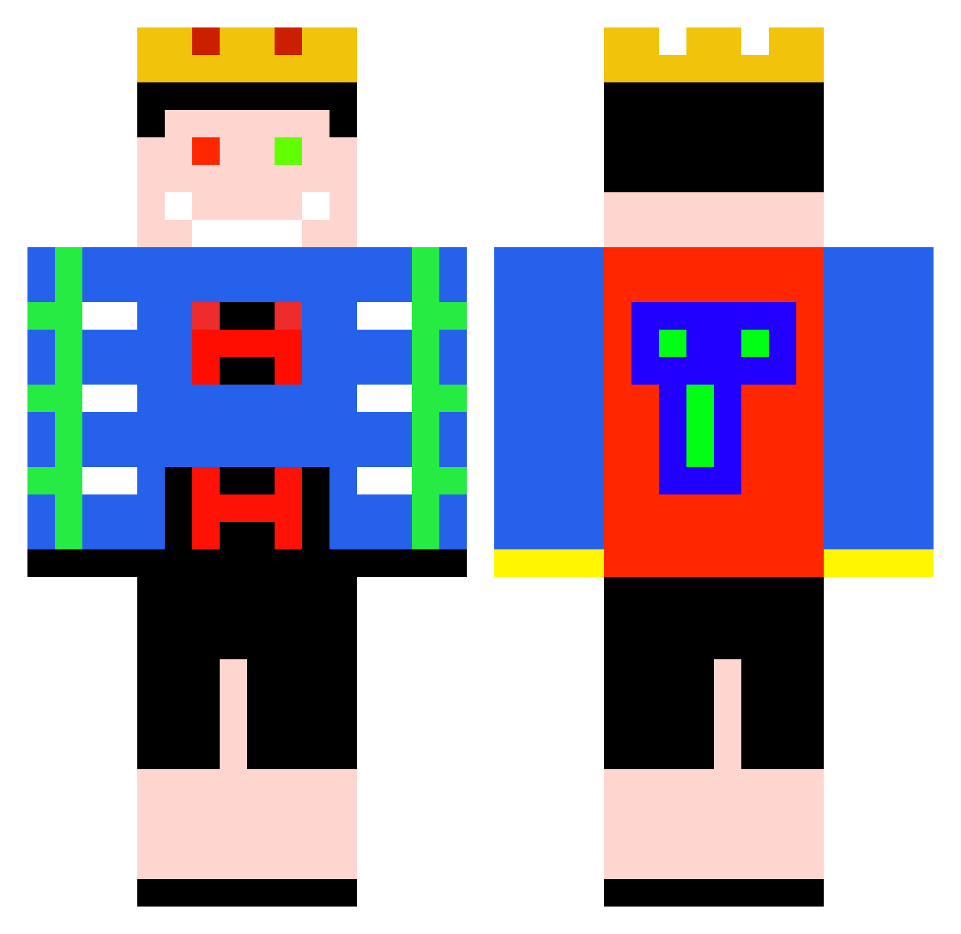 wuming57 Minecraft skin, front and back view