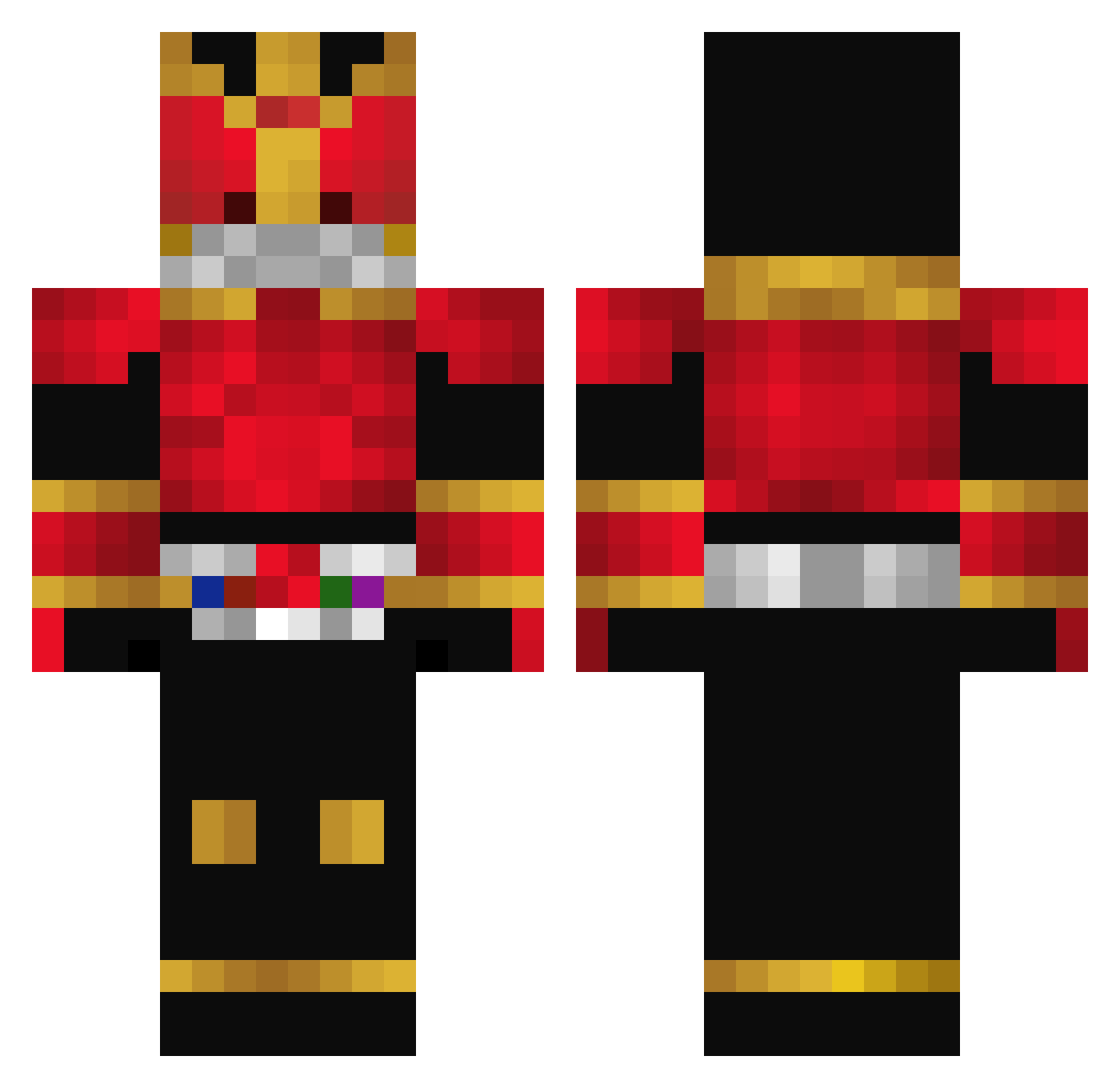 SaulTheSillyman Minecraft skin, front and back view