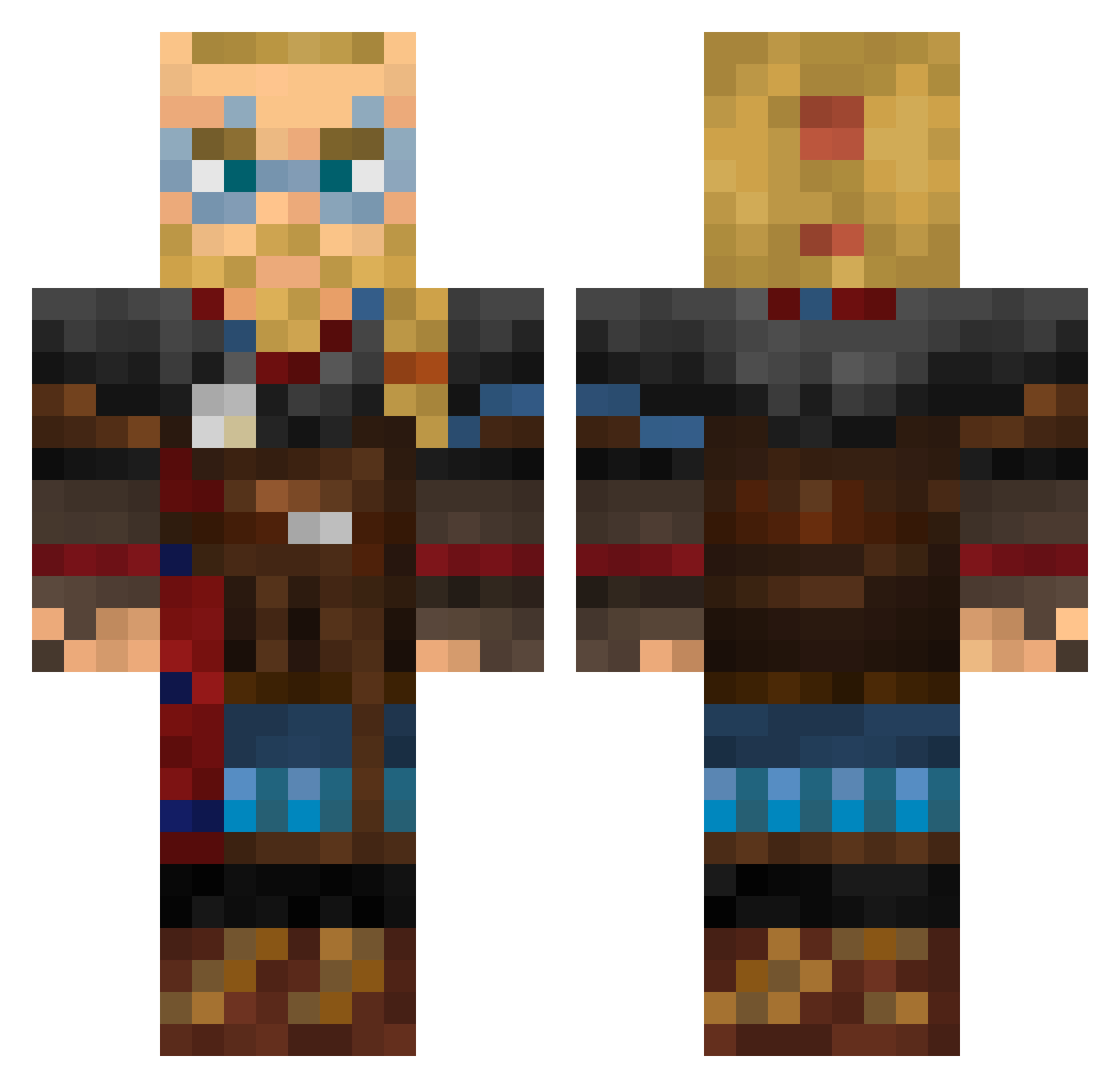 Kris_Rose Minecraft skin, front and back view