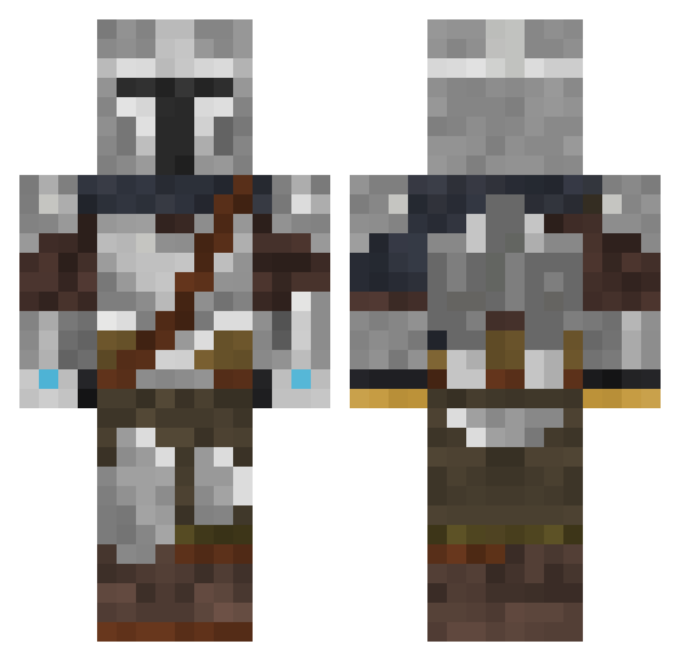 Furyyy Minecraft skin, front and back view