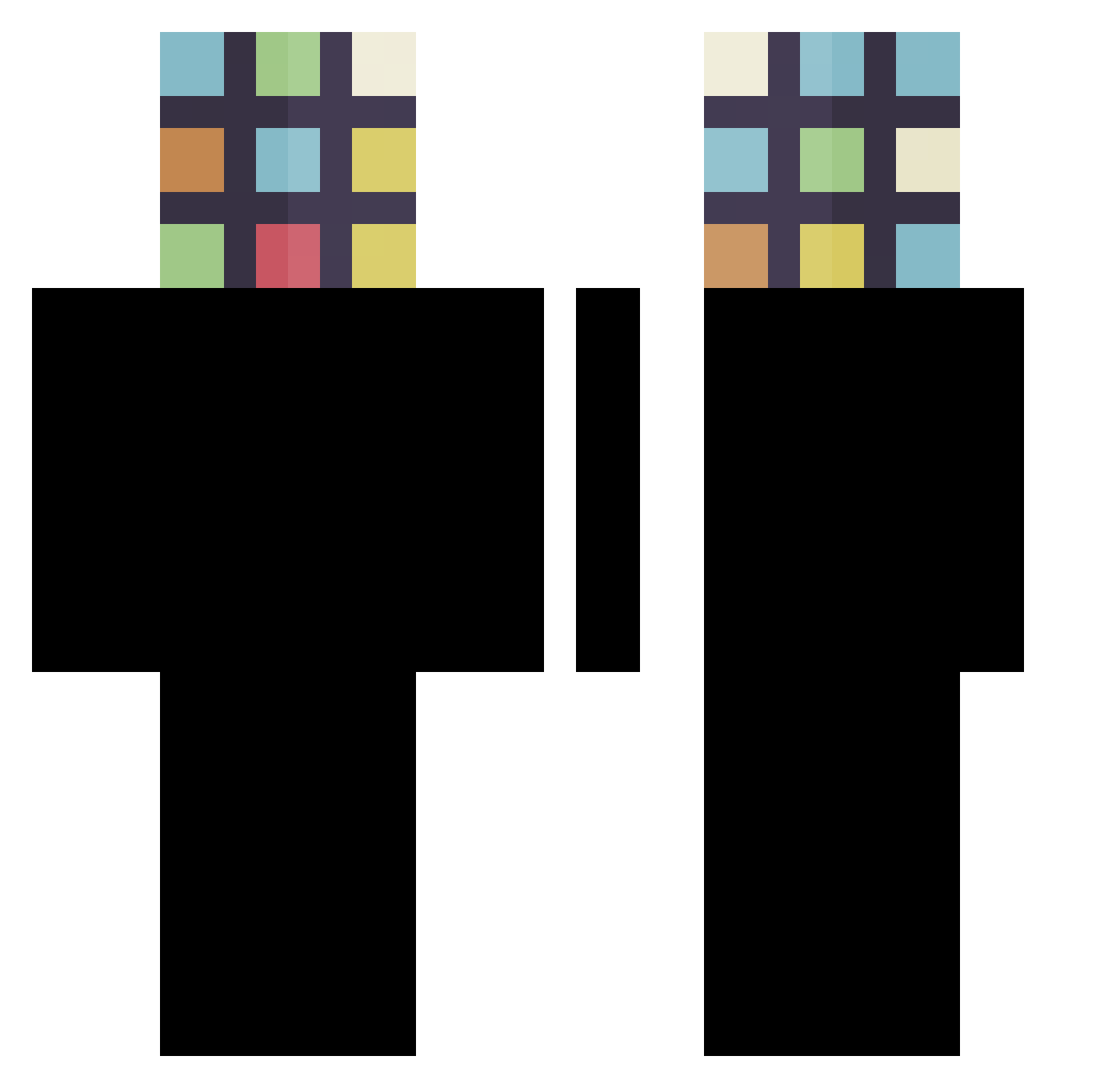 jk23k Minecraft skin, front and back view