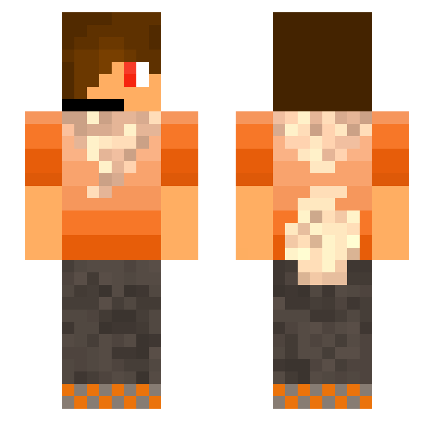 FlareGames Minecraft skin, front and back view