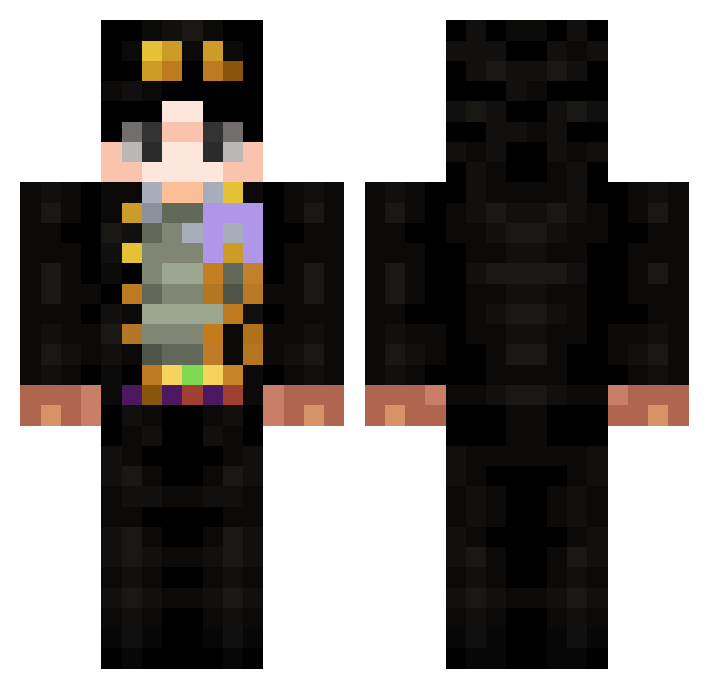 nitigatiti Minecraft skin, front and back view