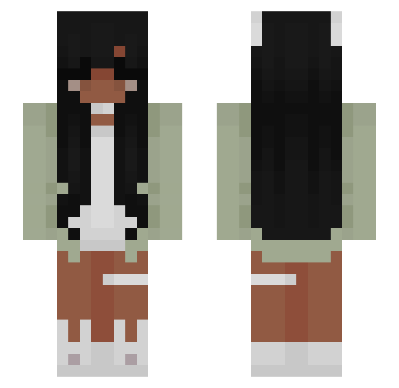 NeomaAsh Minecraft skin, front and back view