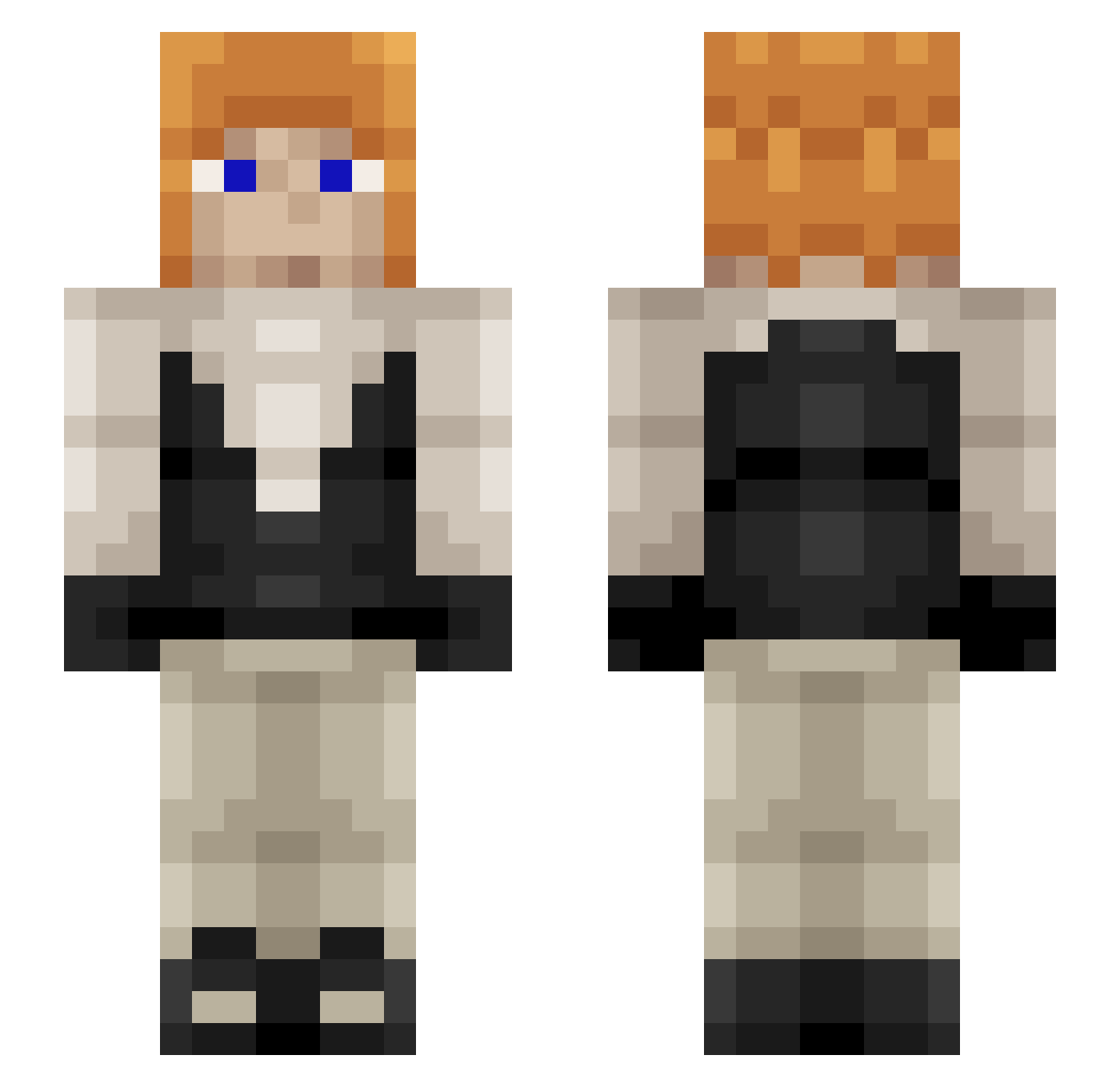Sphaero Minecraft skin, front and back view