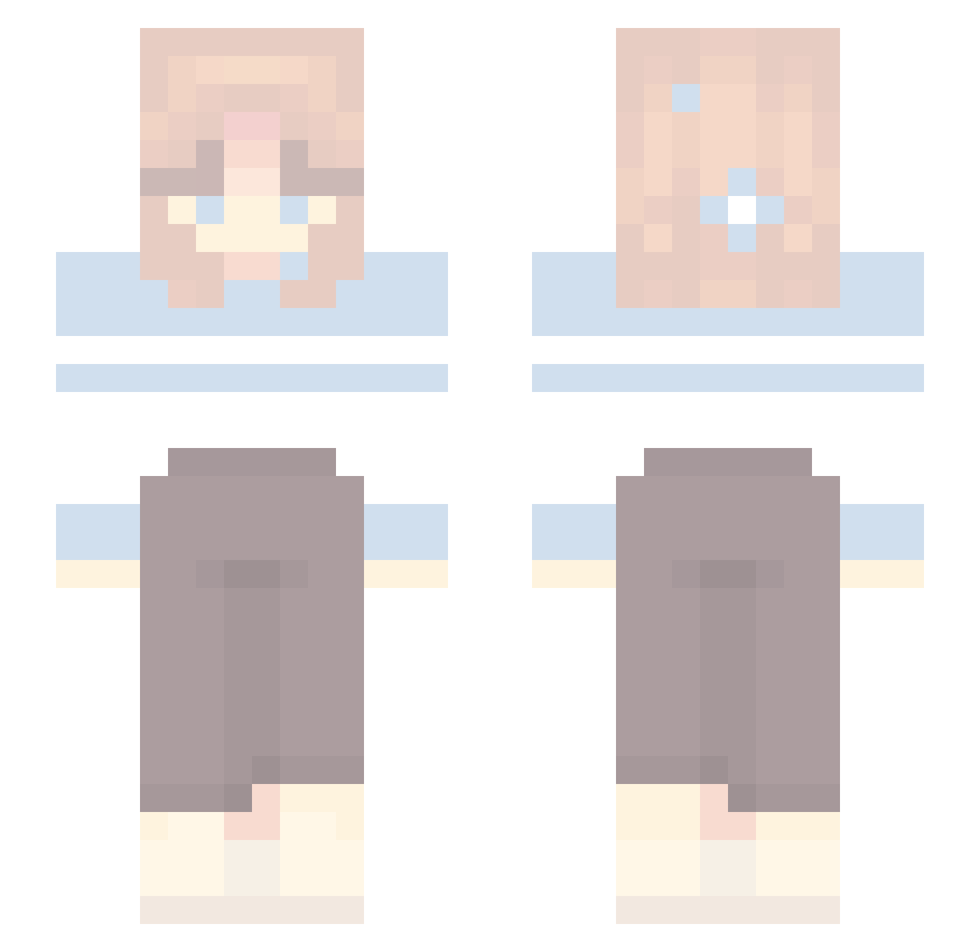 GhostGirlLilly Minecraft skin, front and back view