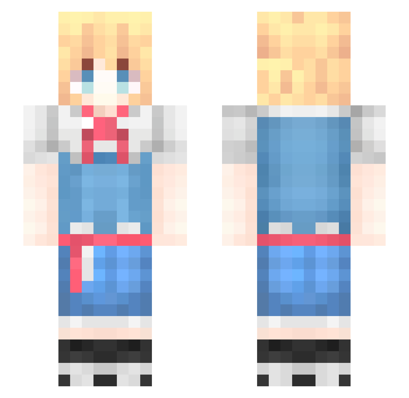 Koishisuki Minecraft skin, front and back view