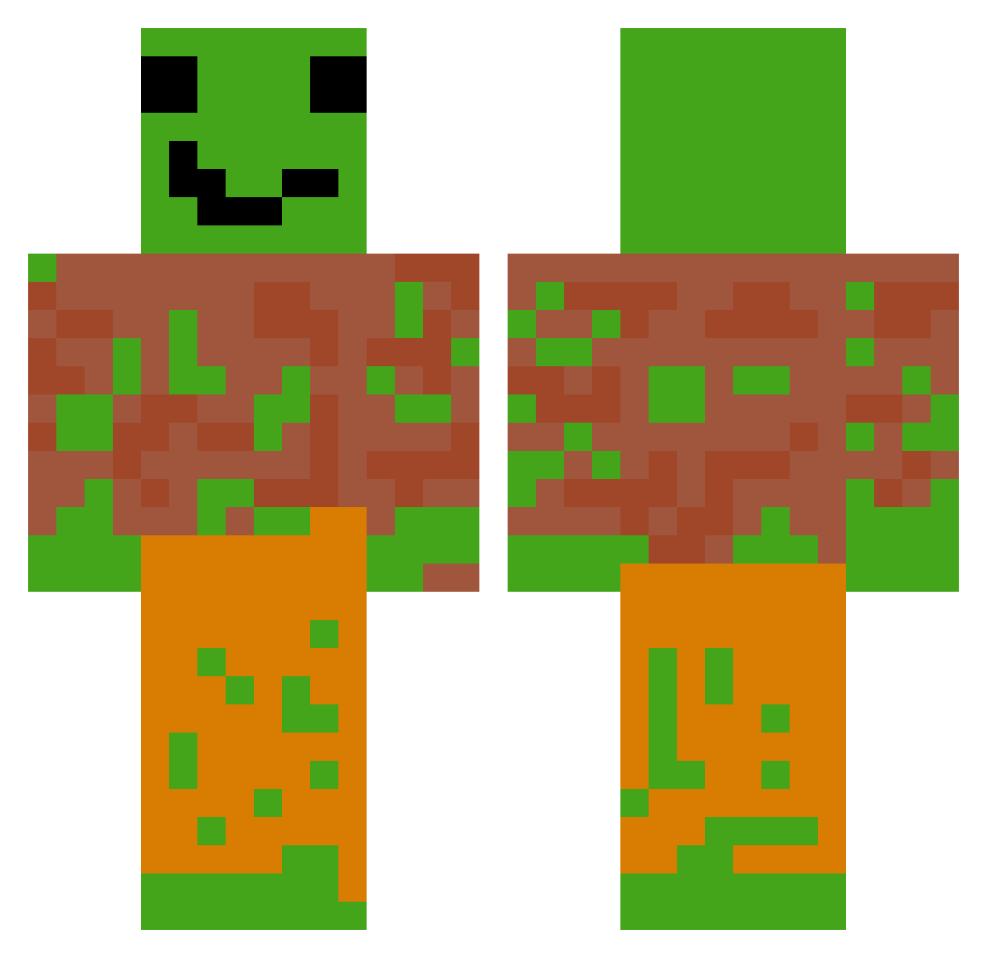 XQeekX Minecraft skin, front and back view