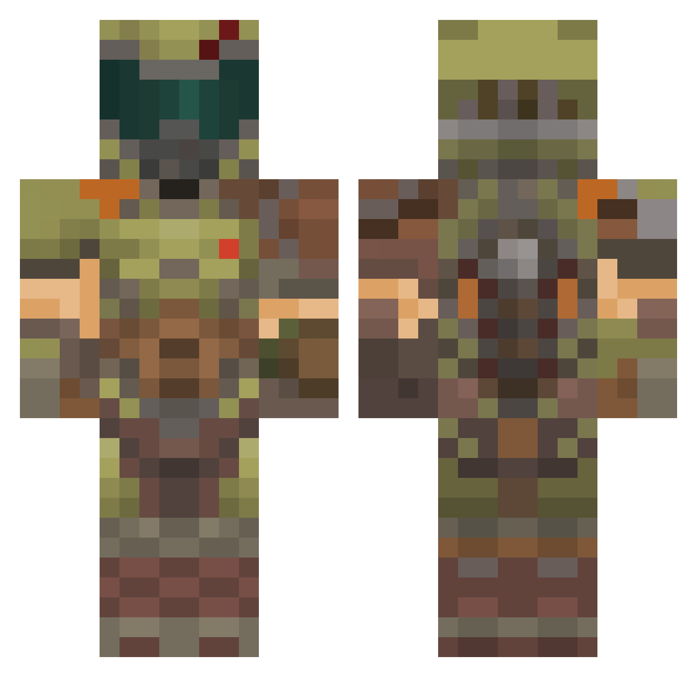 Tfueargentino Minecraft skin, front and back view