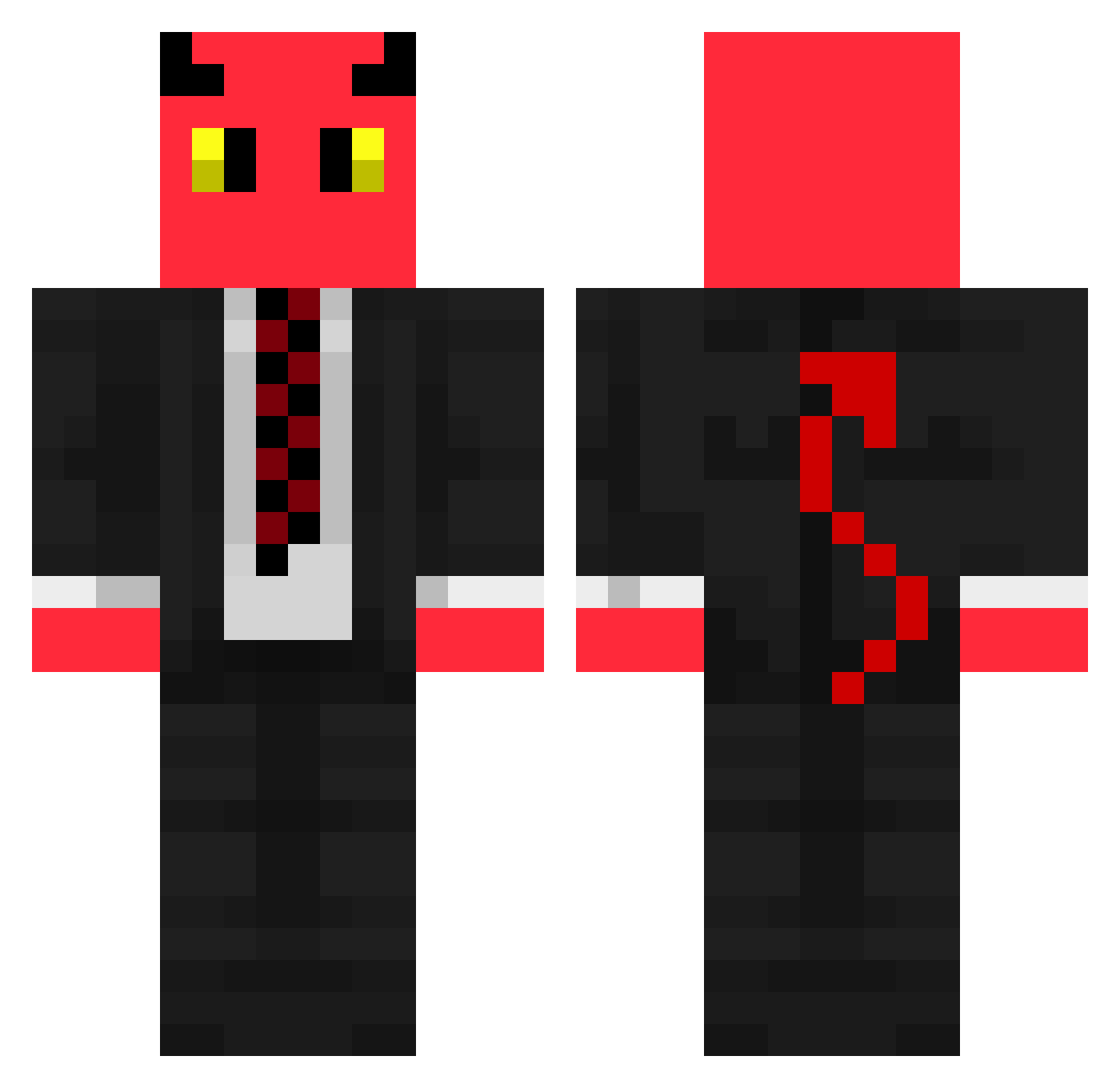 DaFuffel Minecraft skin, front and back view