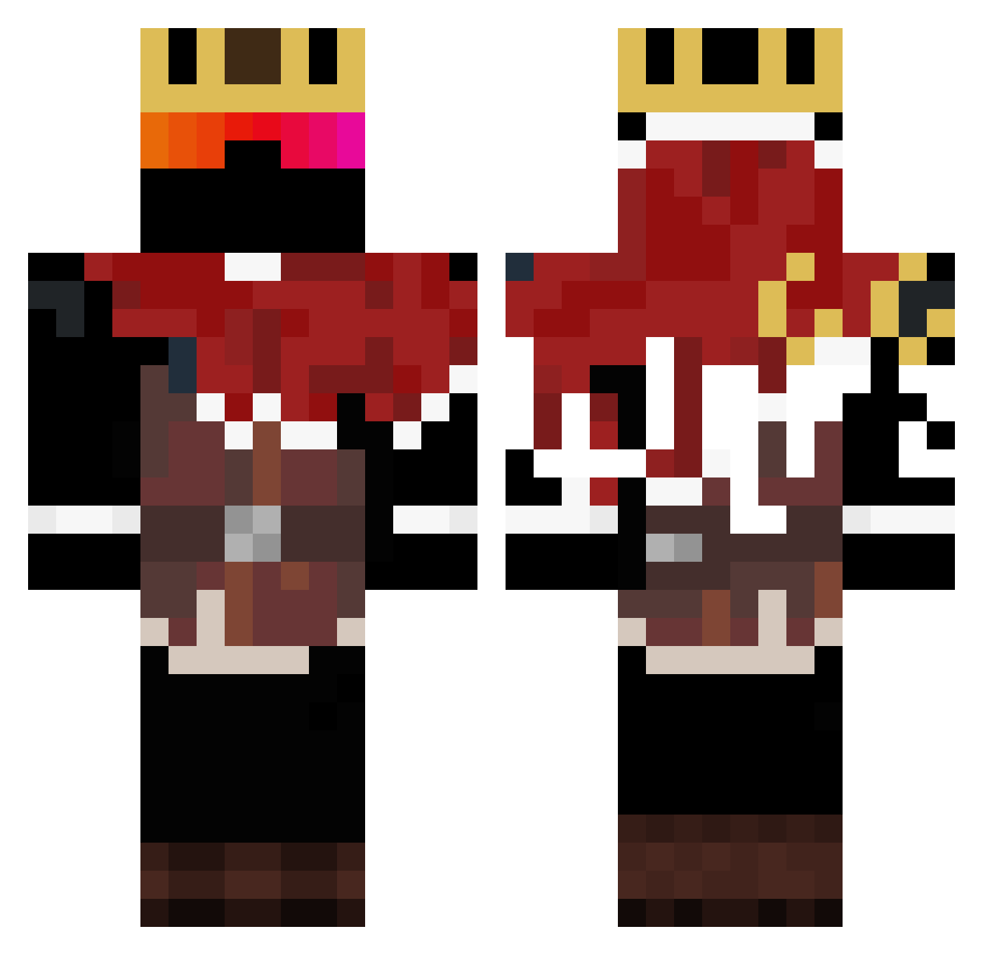 WqrzGG Minecraft skin, front and back view