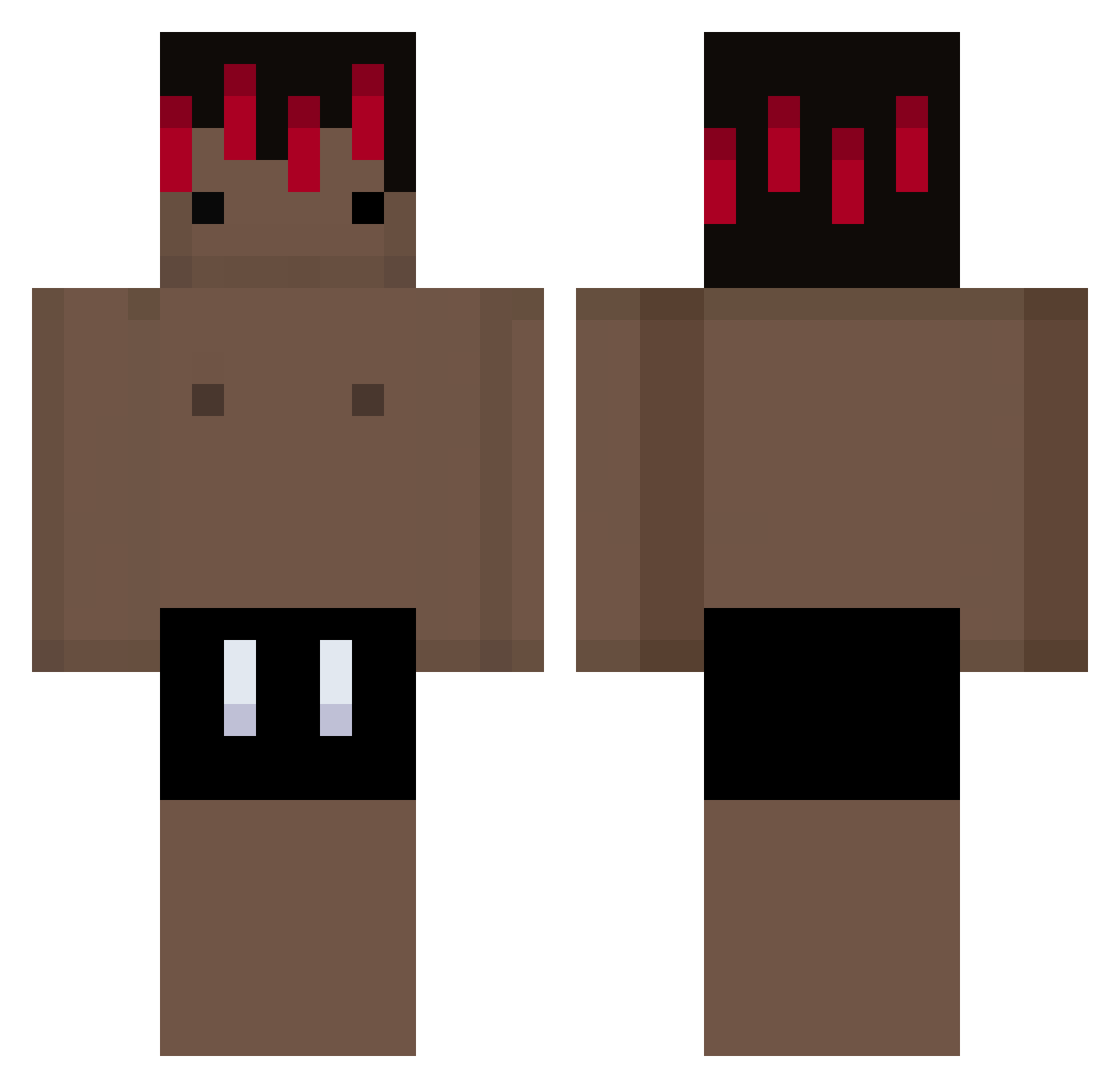 Retwayz Minecraft skin, front and back view