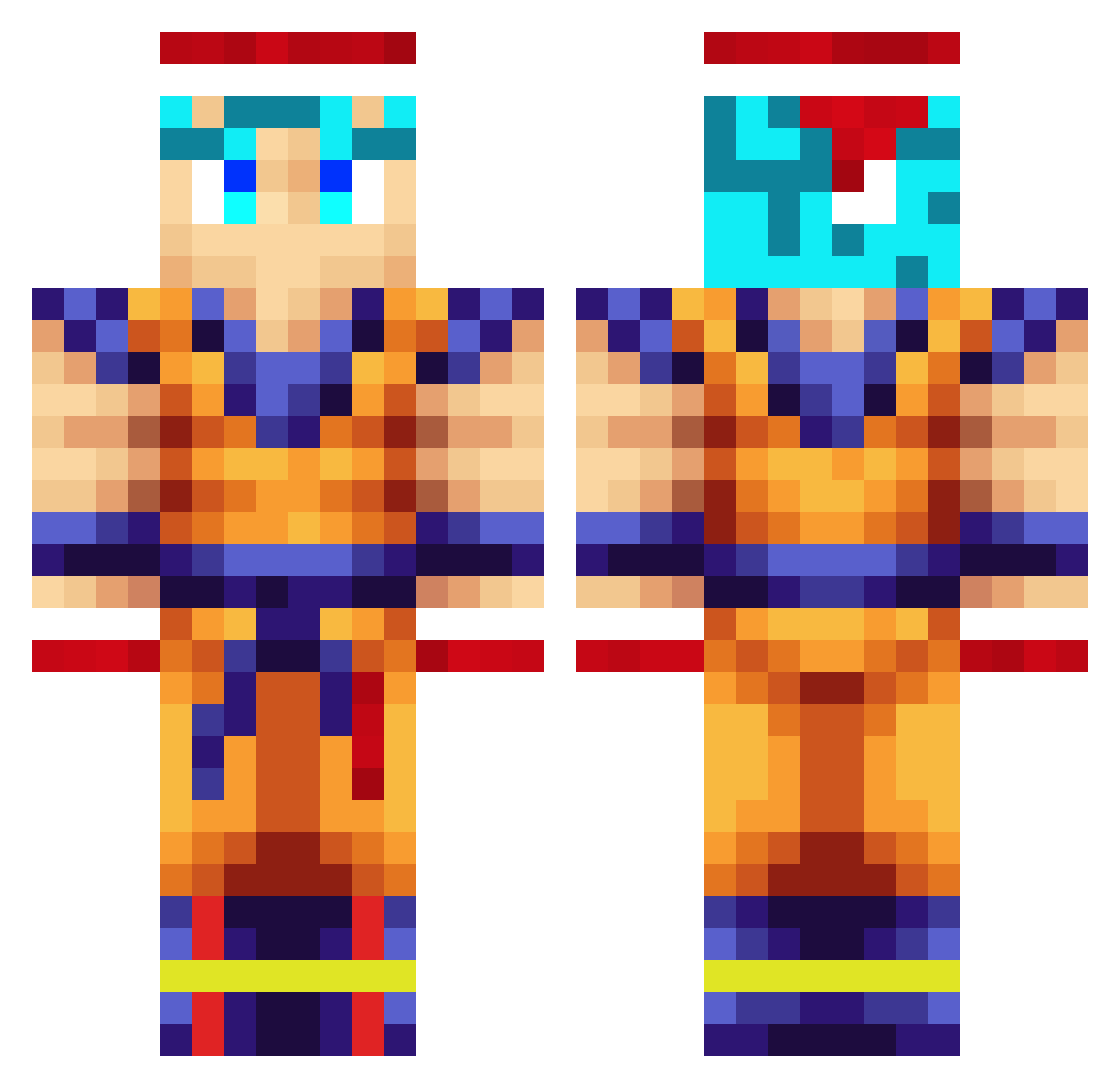 totalkus Minecraft skin, front and back view