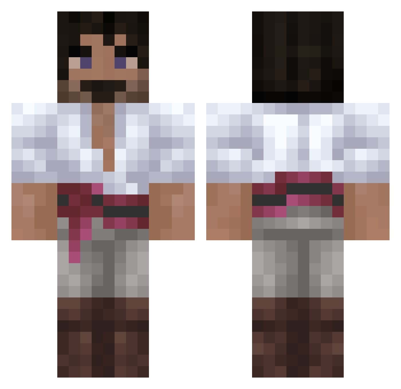 POCTIK Minecraft skin, front and back view