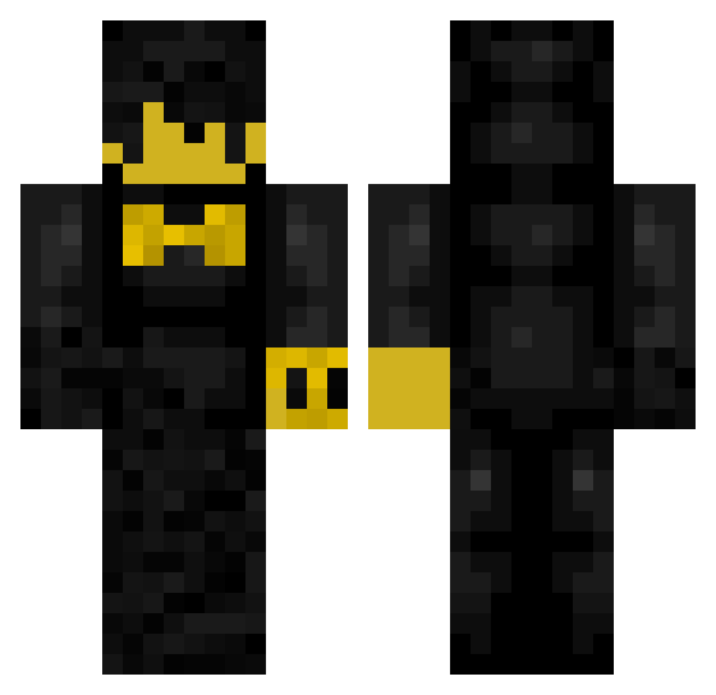 WheresMyPie Minecraft skin, front and back view