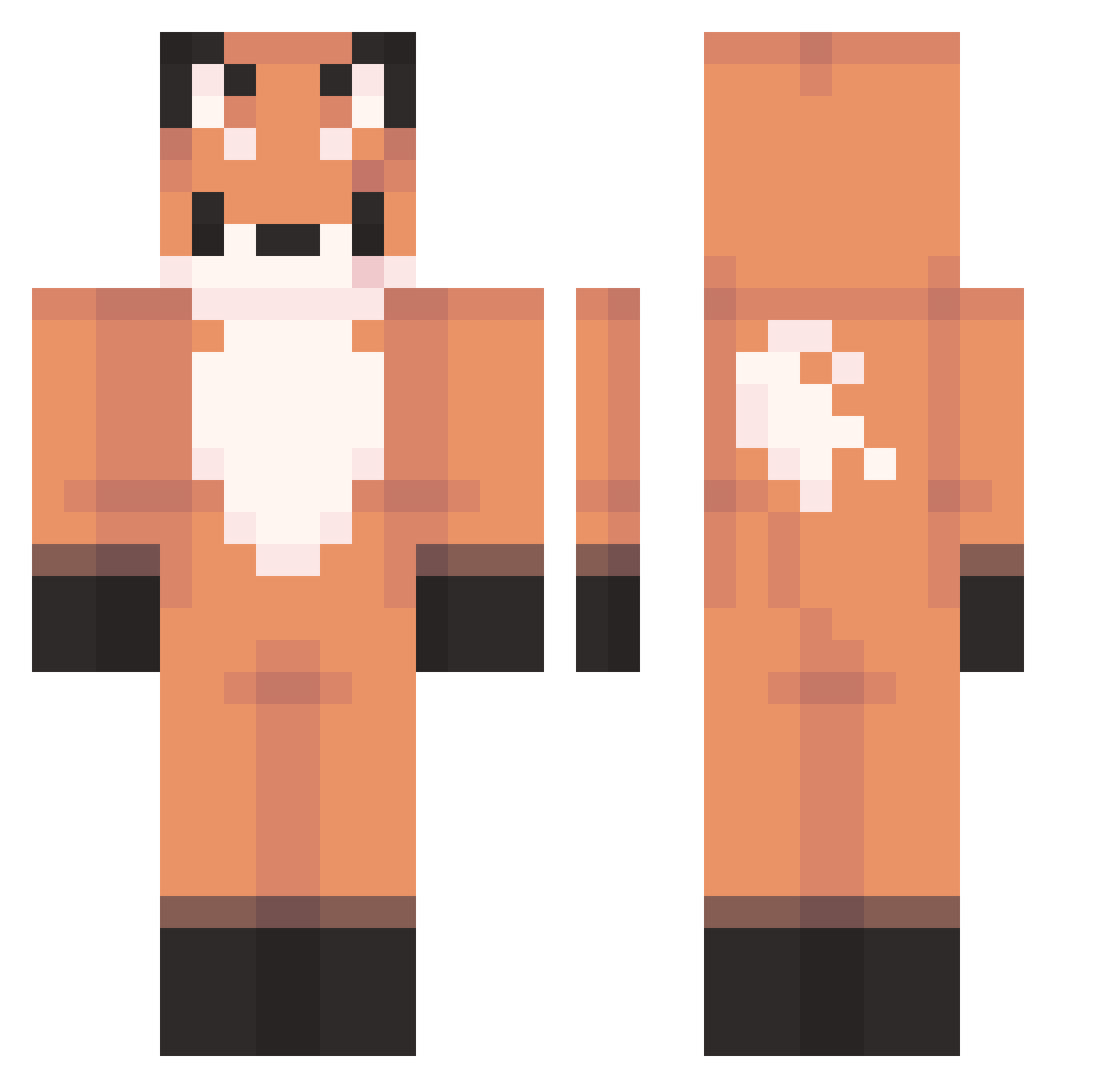 dark_akasawa Minecraft skin, front and back view