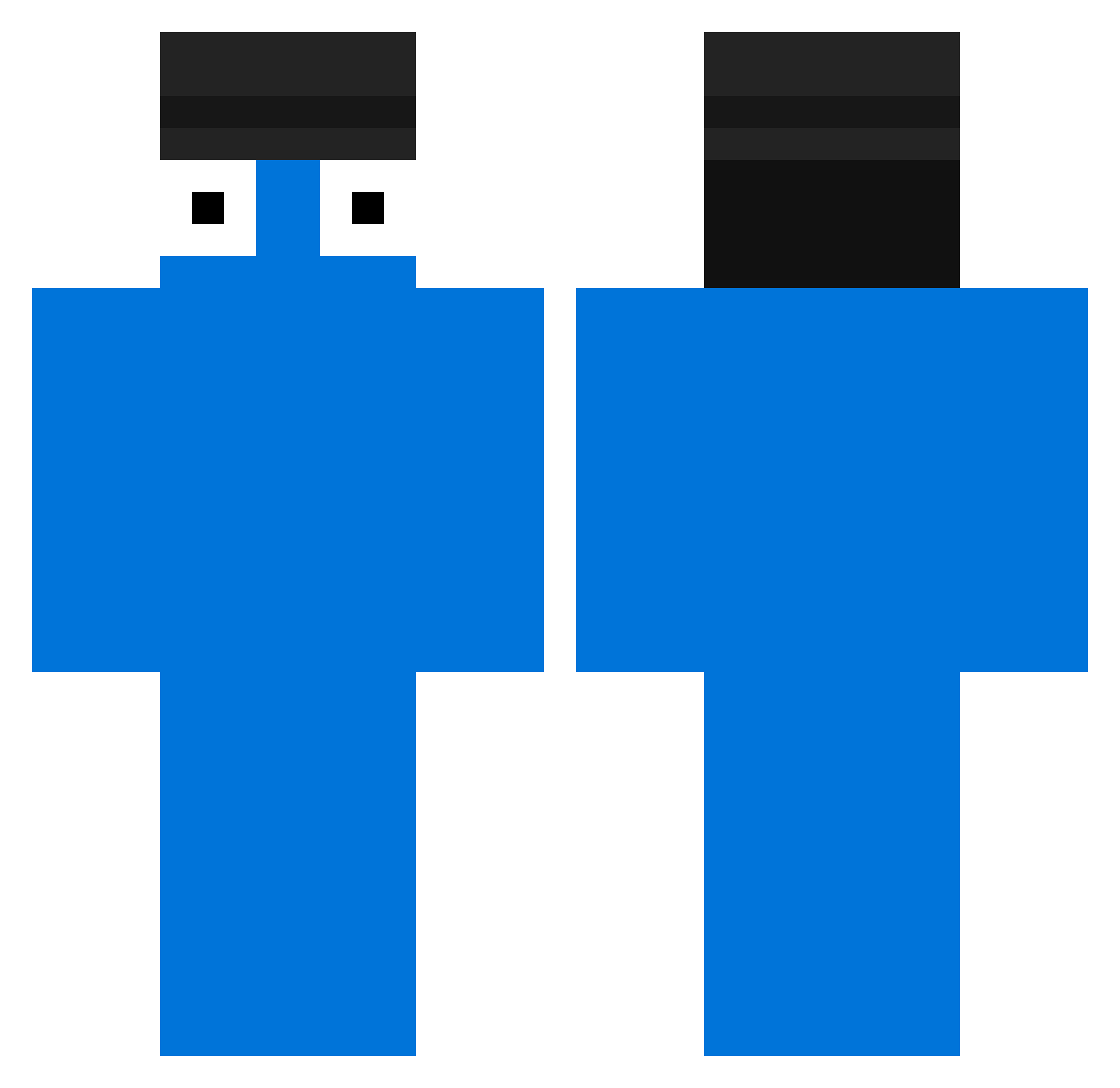 TerraSand Minecraft skin, front and back view