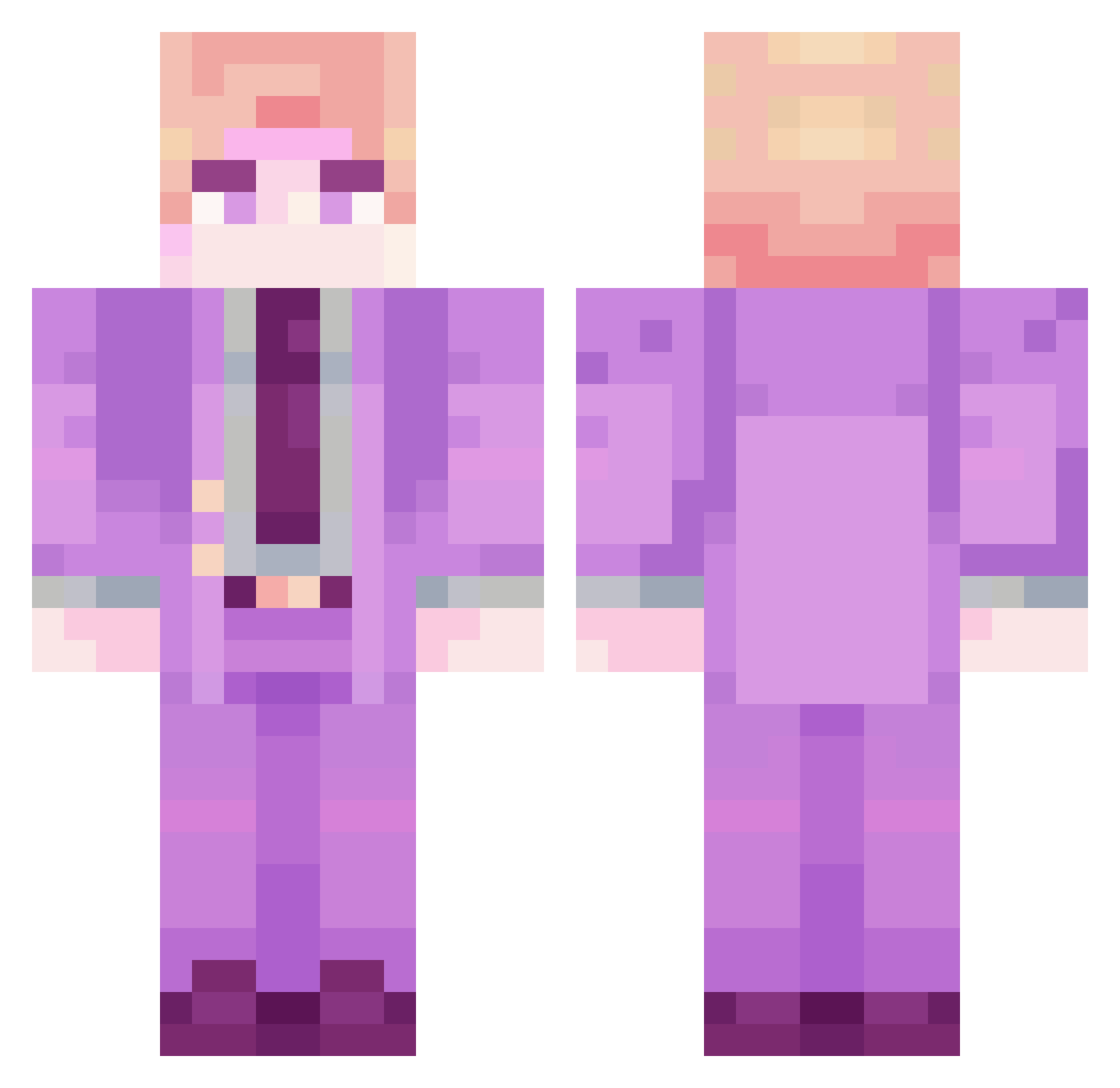 Kira_kaboom Minecraft skin, front and back view