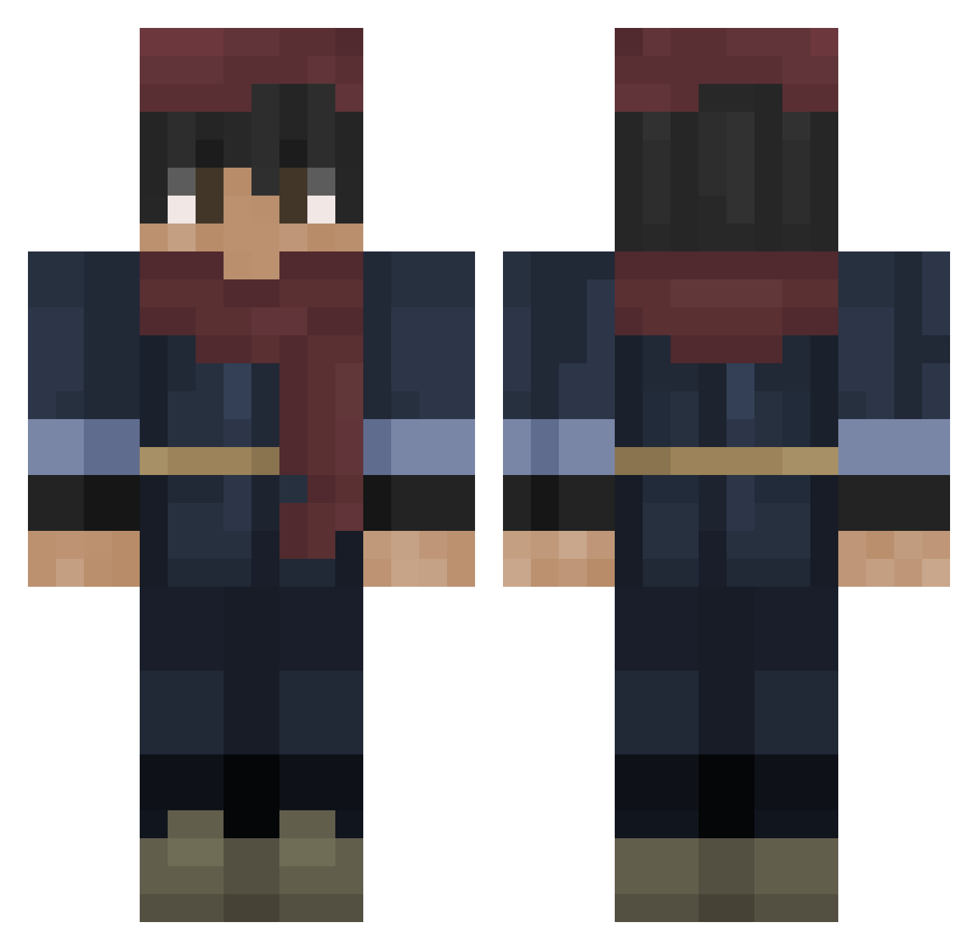 Fabiscus Minecraft skin, front and back view