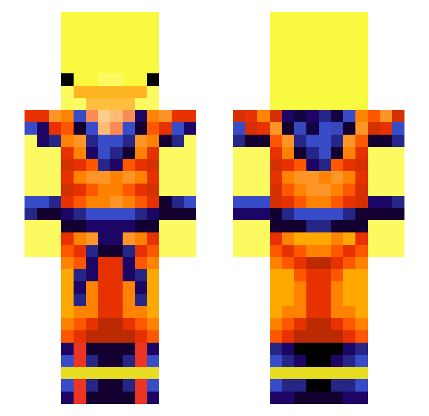 manu2silly Minecraft skin, front and back view