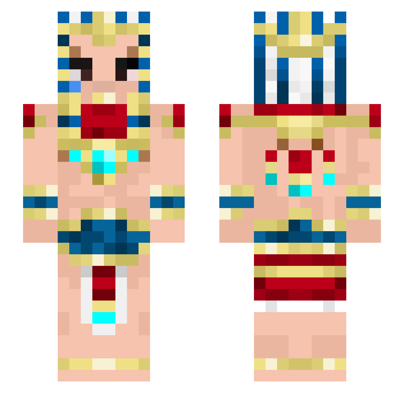 taws Minecraft skin, front and back view